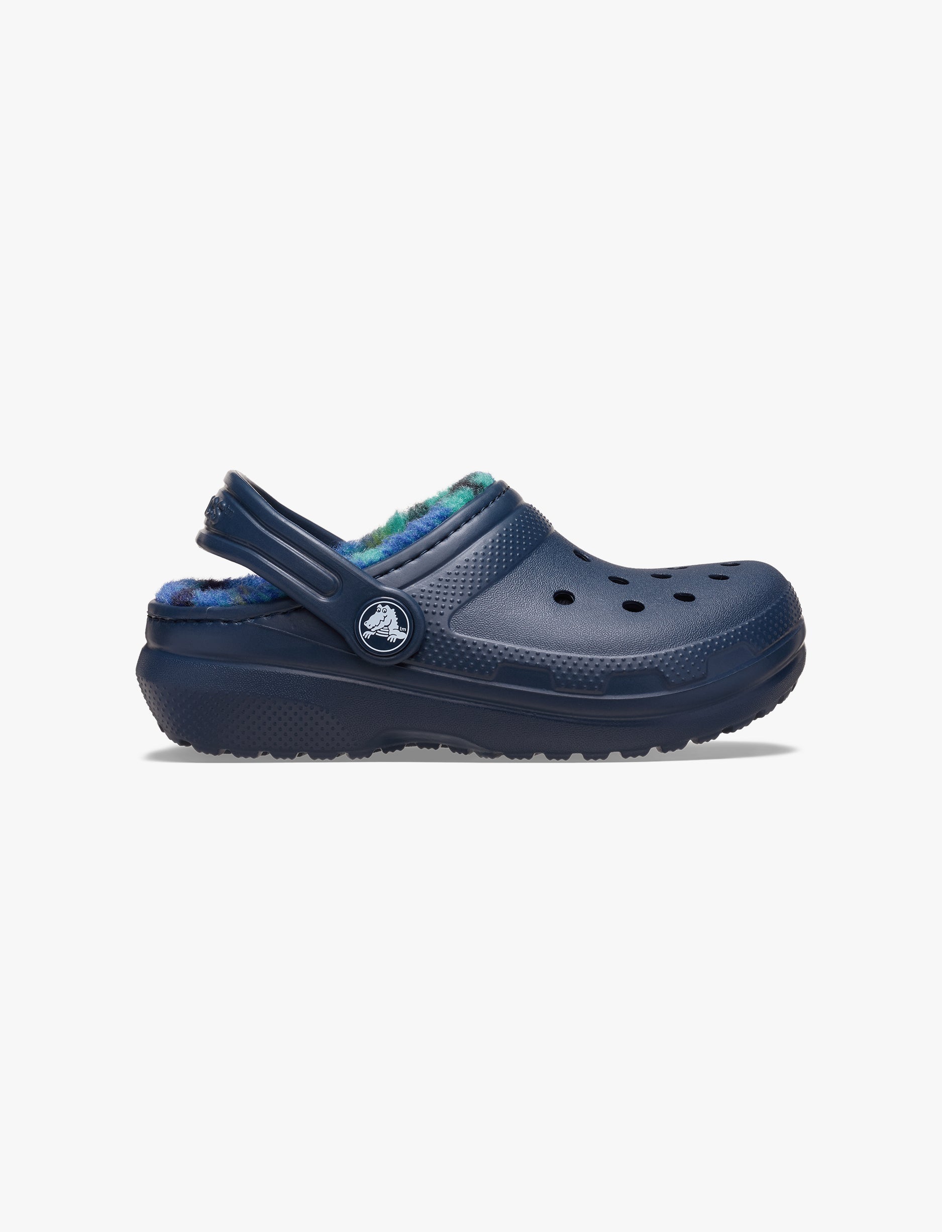 Crocs Classic Lined Bold Check Clog T  - כפכפי פרווה קלוג קרוקס לילדים בצבע נייבי מידות קטנות