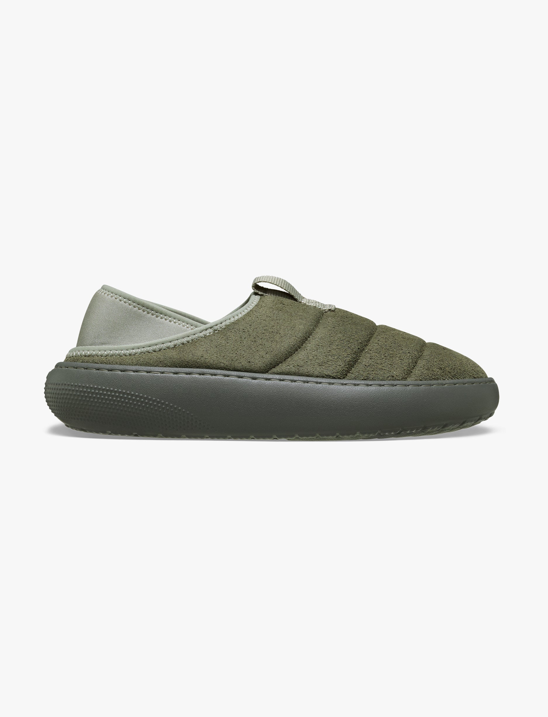 Crocs Classic Vegan Suede Moc - כפכפי פרווה קרוקס בצבע ירוק/אפור
