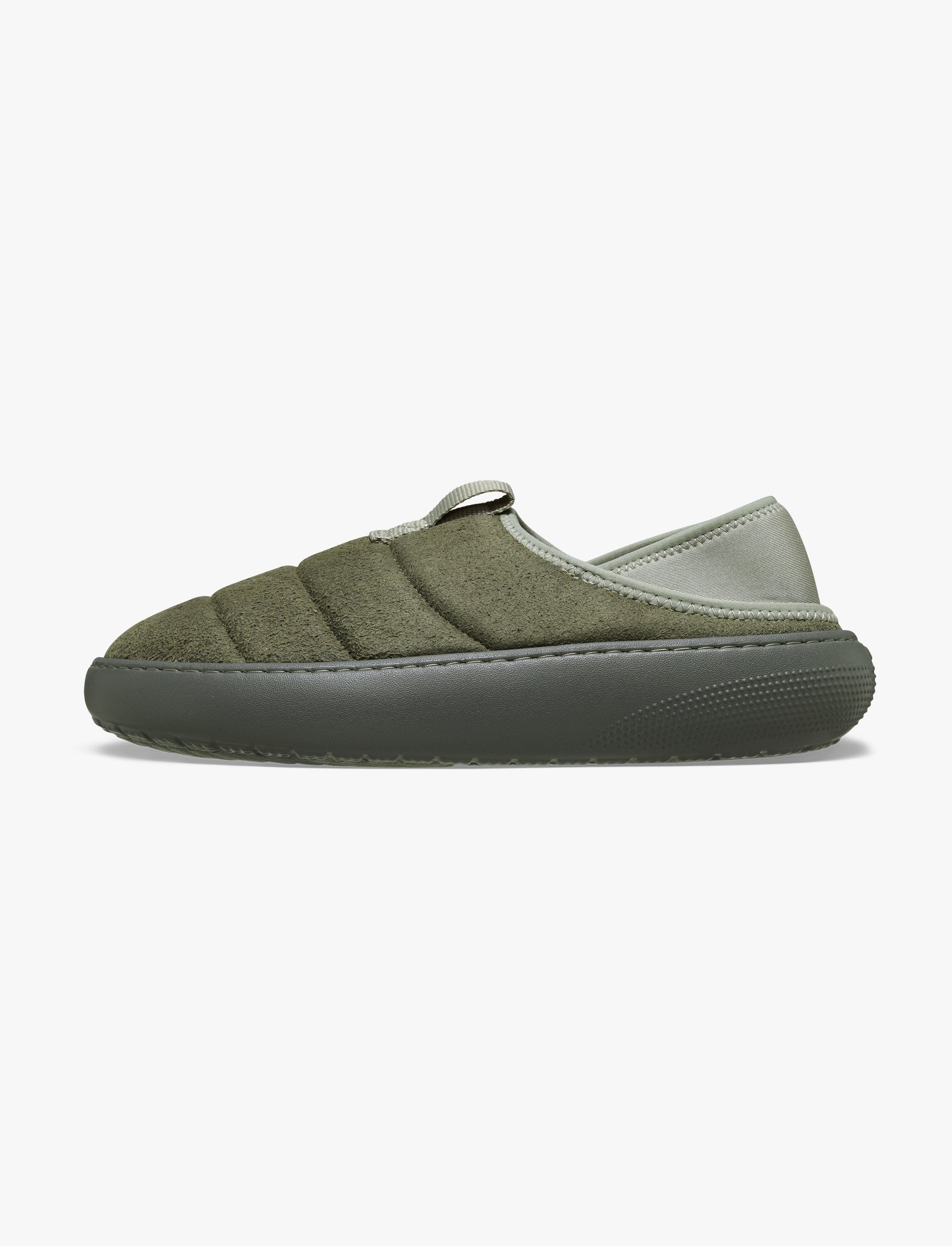 Crocs Classic Vegan Suede Moc - כפכפי פרווה קרוקס בצבע ירוק/אפור