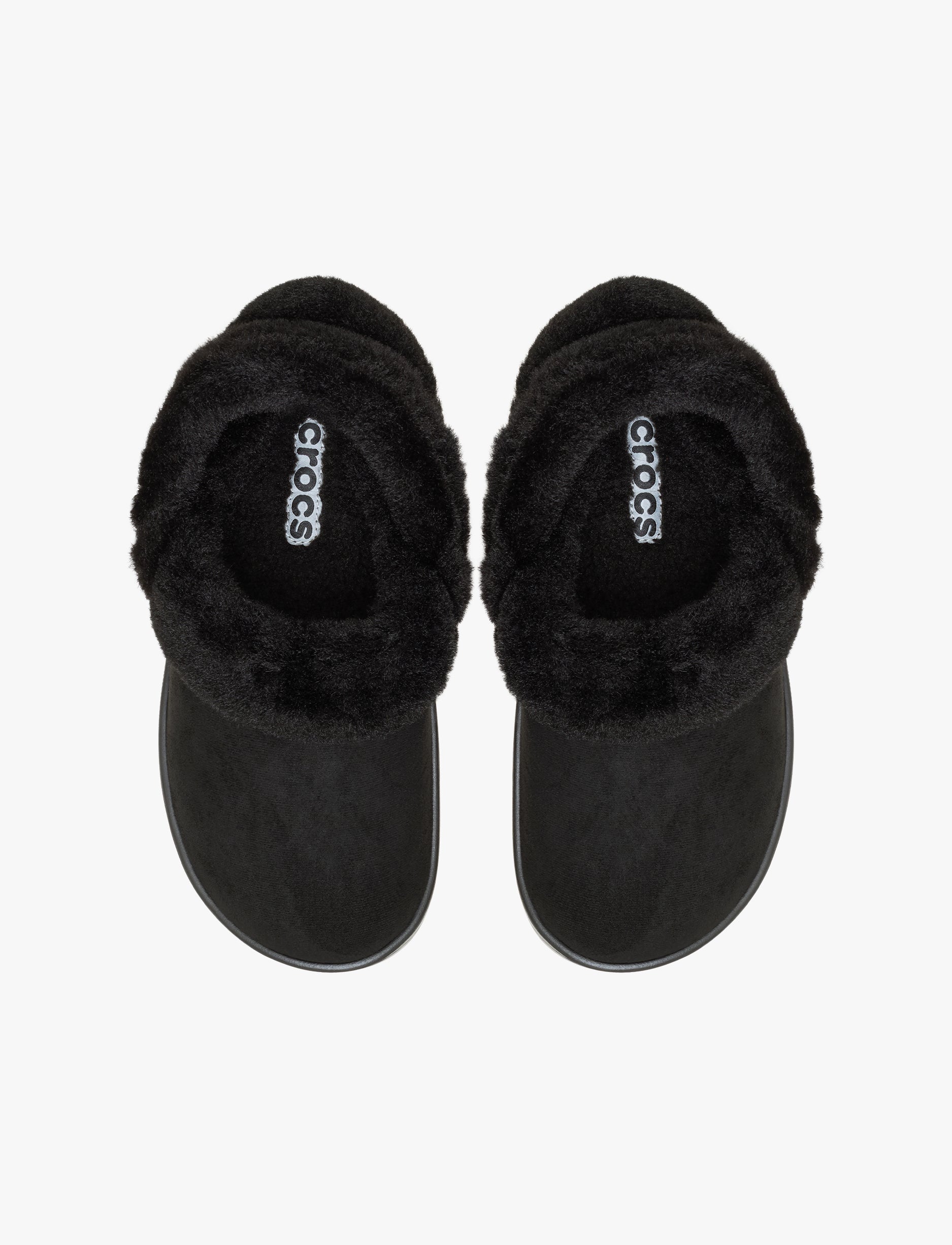 Crocs Classic Unfurgettable Vegan Suede Clog - כפכפי פרווה קרוקס לנשים בצבע שחור