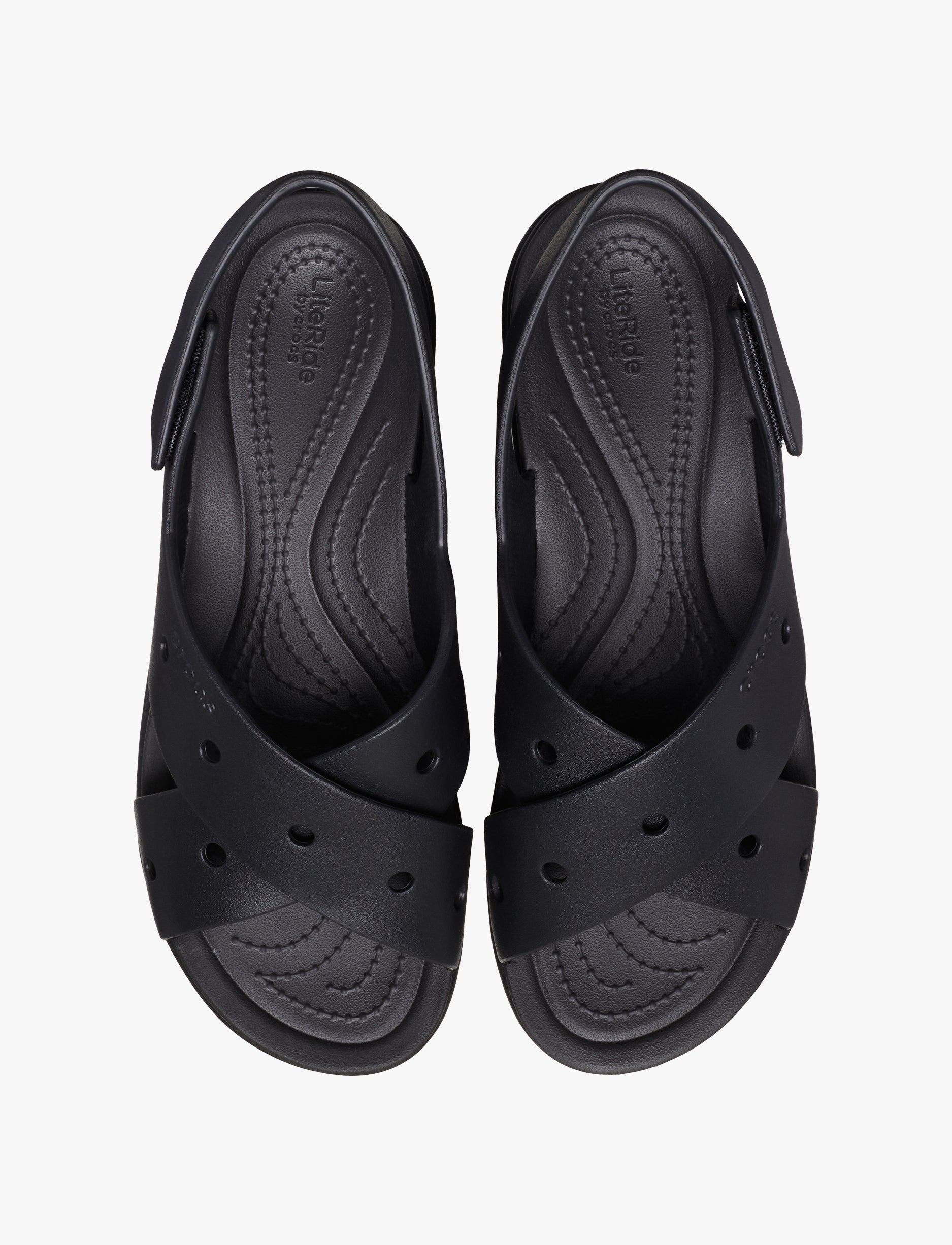 Crocs Brooklyn 4U Cross Strap Sandal - סנדלי פלטפורמה קרוקס ברוקלין לנשים בצבע שחור