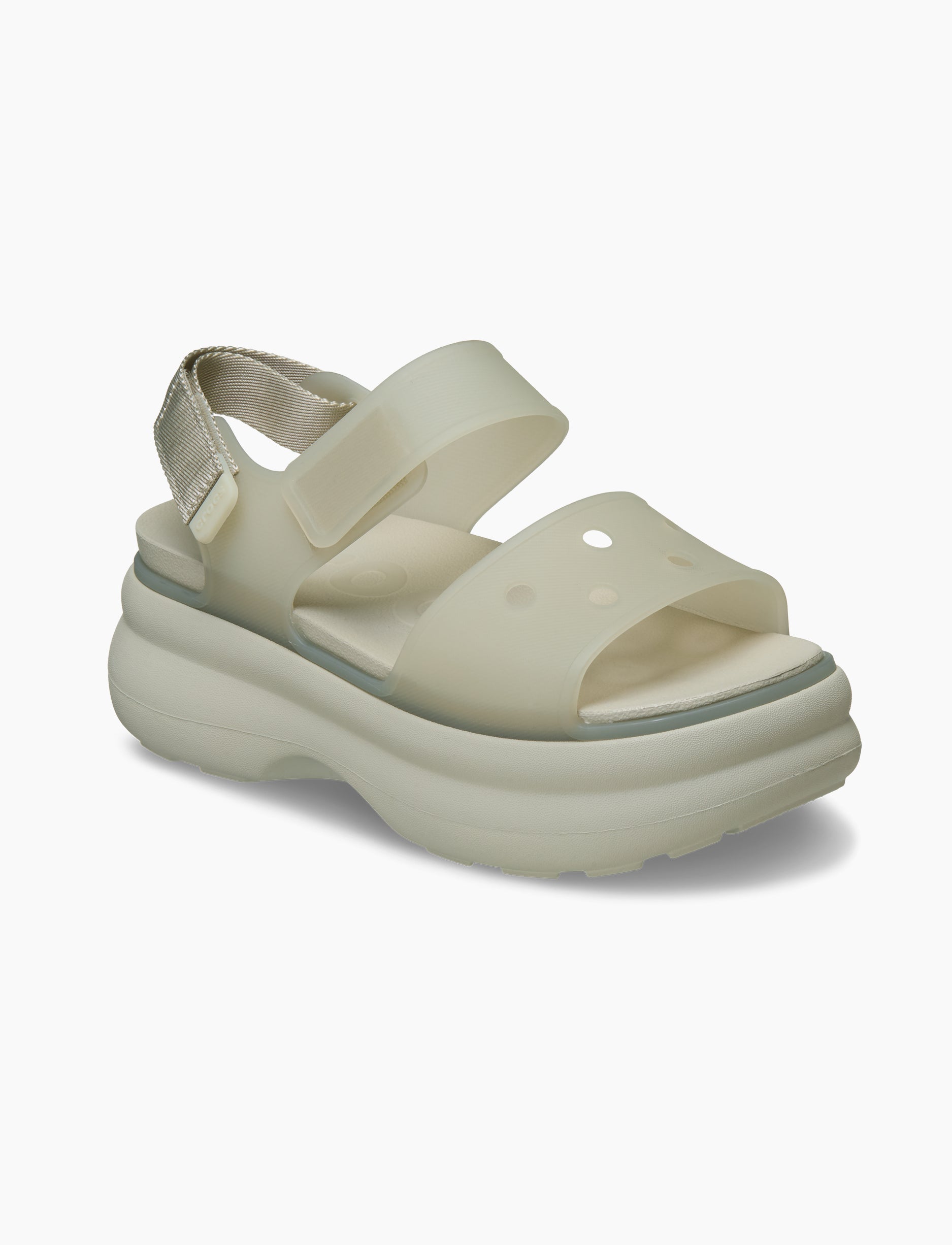 Crocs Soho Frosted Y Strap Sandal - סנדלי פלטפורמה קרוקס לנשים בצבע מטאור