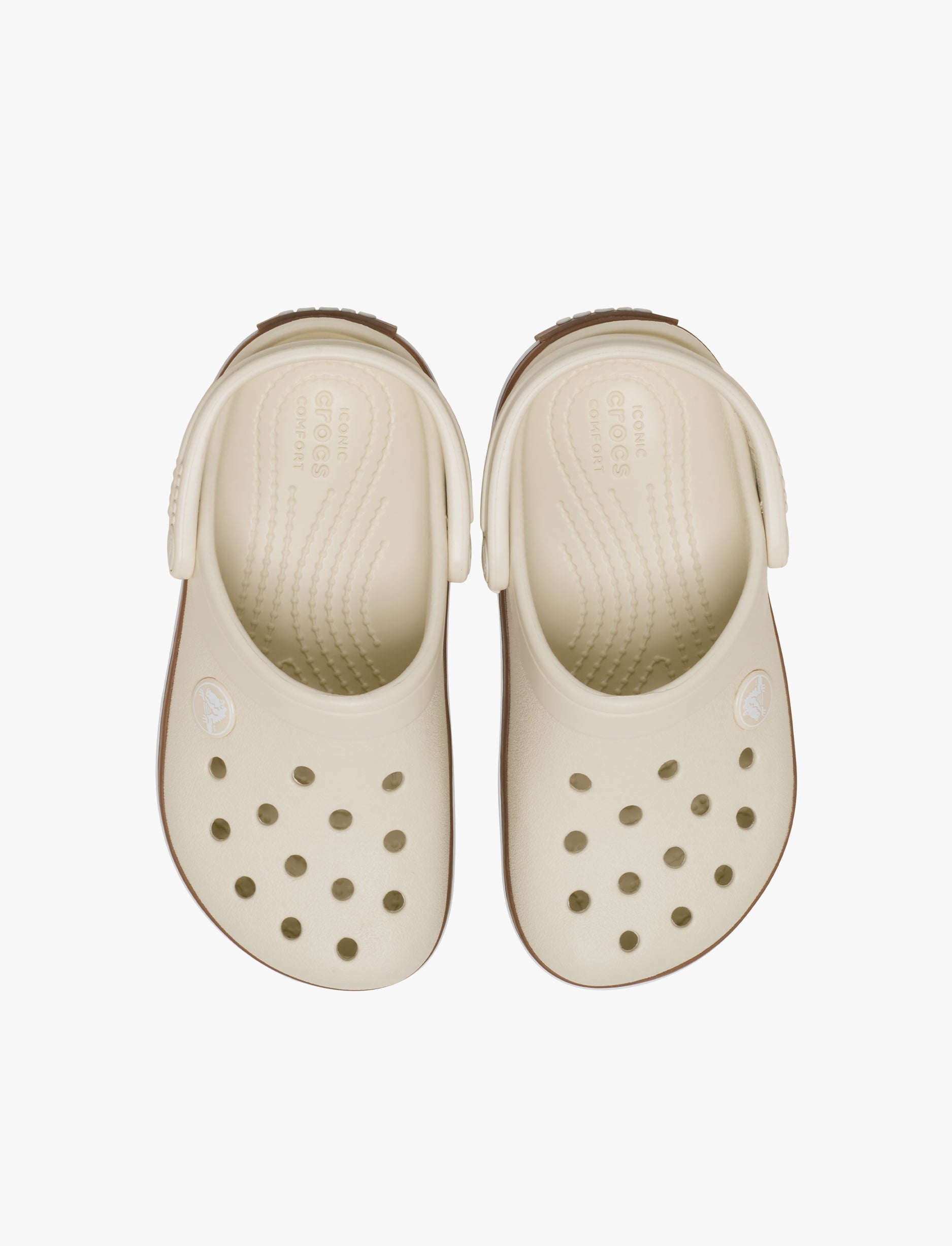 Crocs Crocband Gum Clog K - סנדלי קרוקבנד גאם לילדים בצבע לבן פסגה