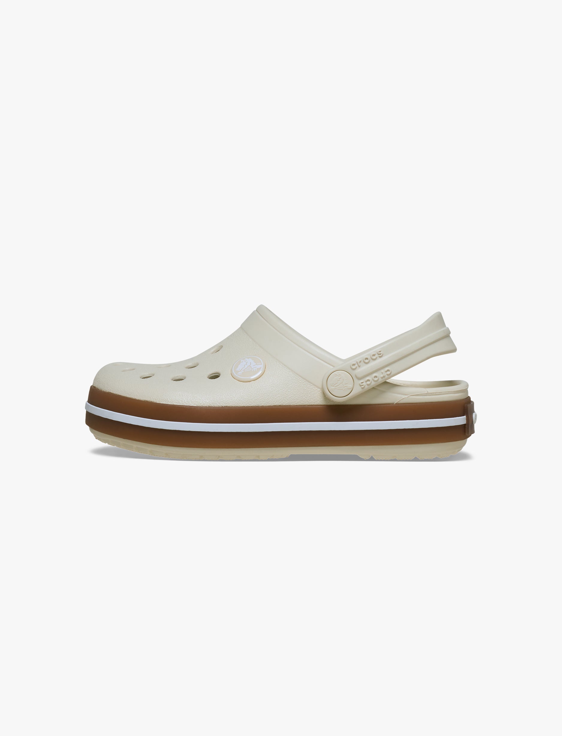 Crocs Crocband Gum Clog T - סנדלי קרוקבנד גאם לקטנטנים בצבע לבן פסגה