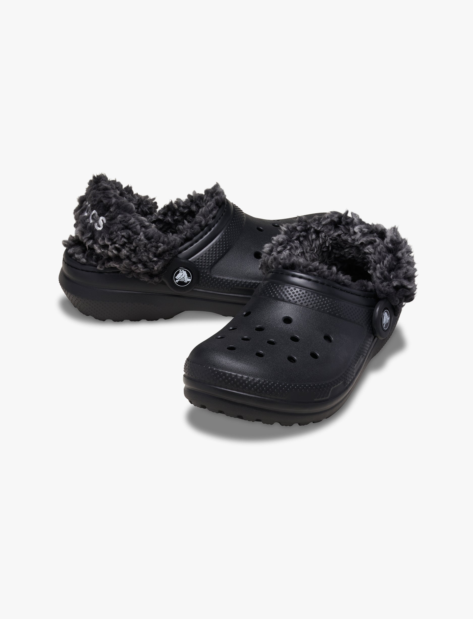Crocs Classic Fleece Lined Clog K - כפכפי קלוג קרוקס פרוותיים בצבע שחור