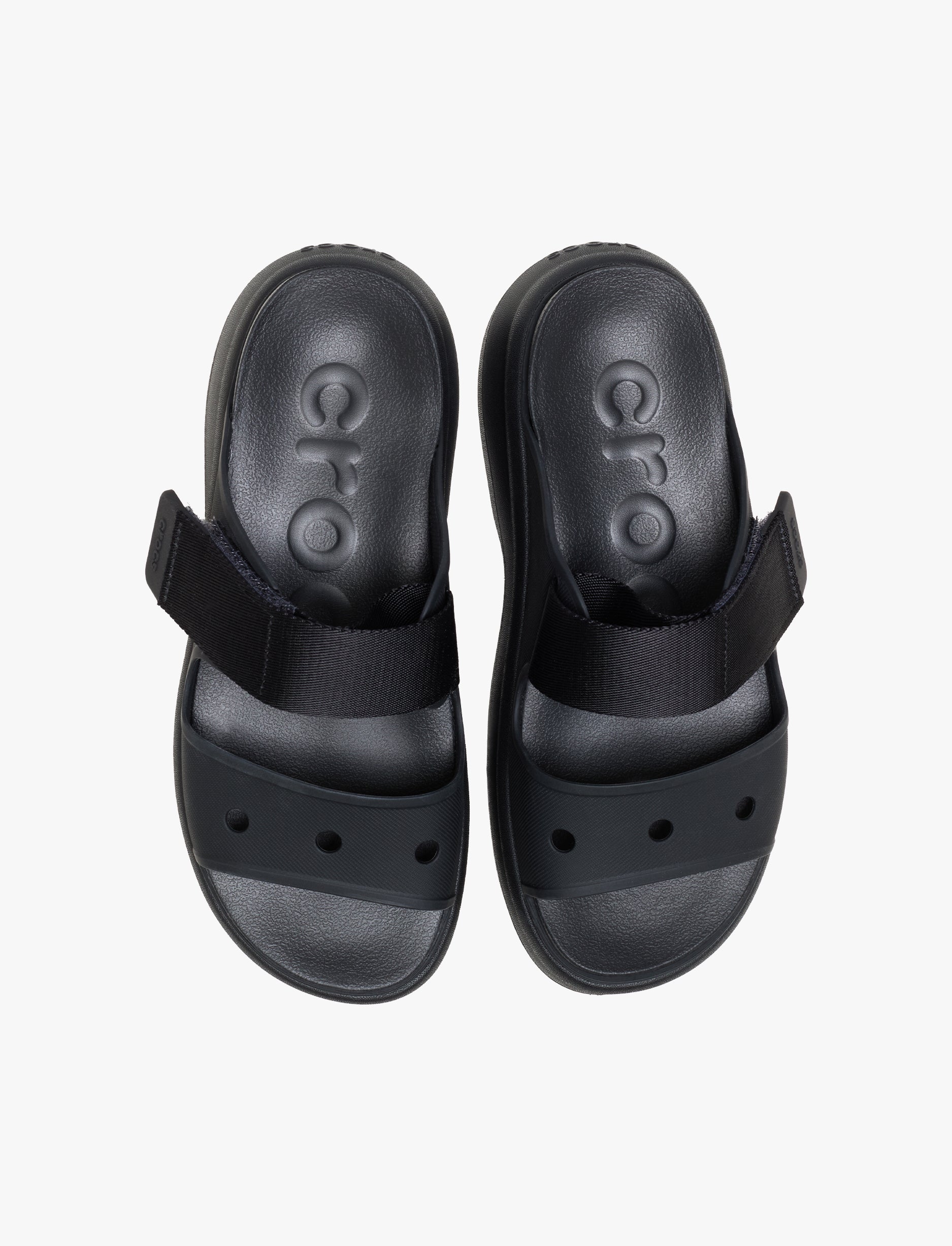 Crocs Soho Two Strap Sandal - סנדלי קרוקס סוהו רצועות כפולות לנשים בצבע שחור