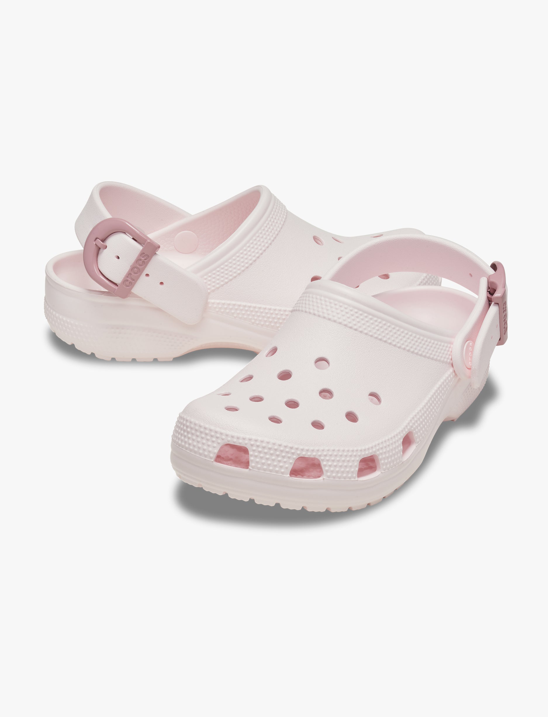 Crocs Classic Buckle Clog - כפכפי קלוג קרוקס עם אבזם בצבע ורוד קרחוני