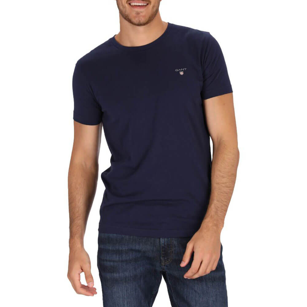 חולצת טישרט גאנט קצרה The Original Fitted גברים