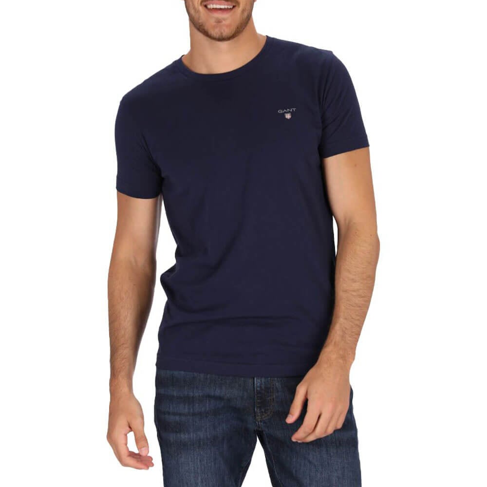 חולצת טישרט גאנט קצרה The Original Fitted גברים