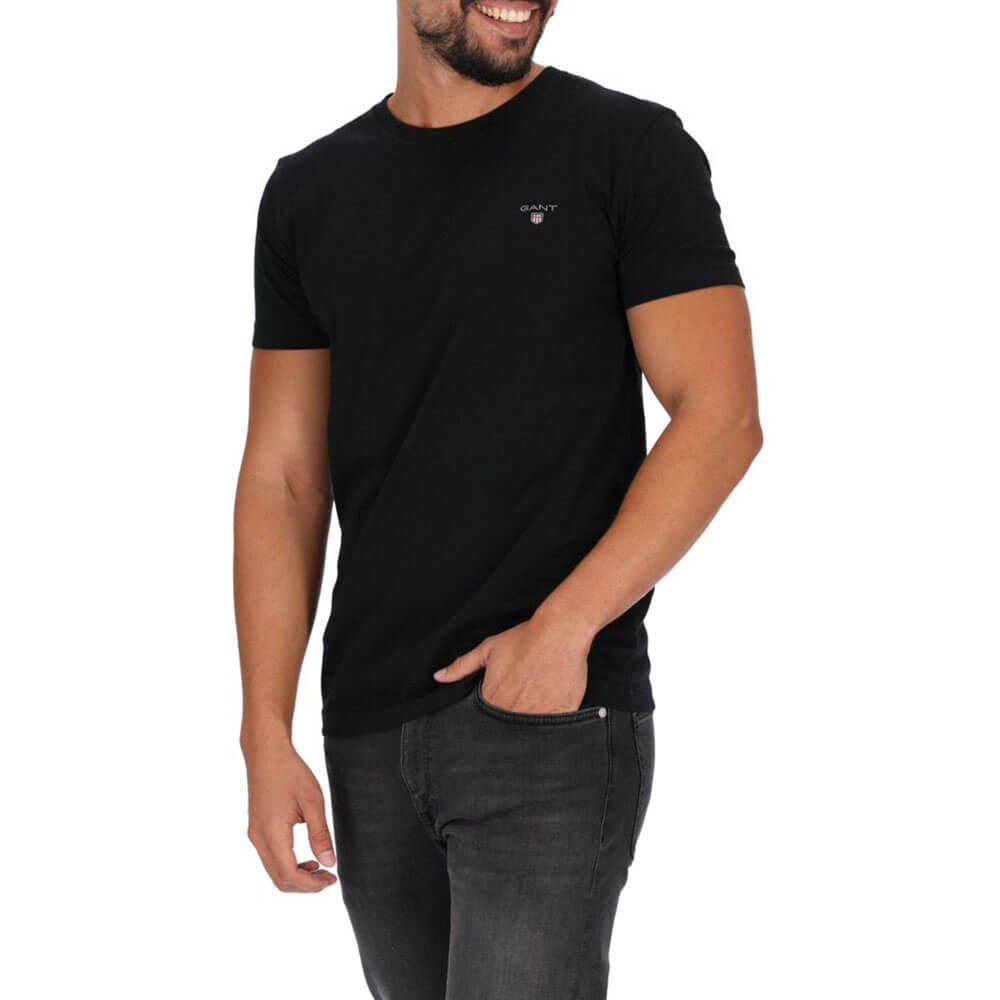 חולצת טישרט גאנט קצרה The Original Fitted גברים