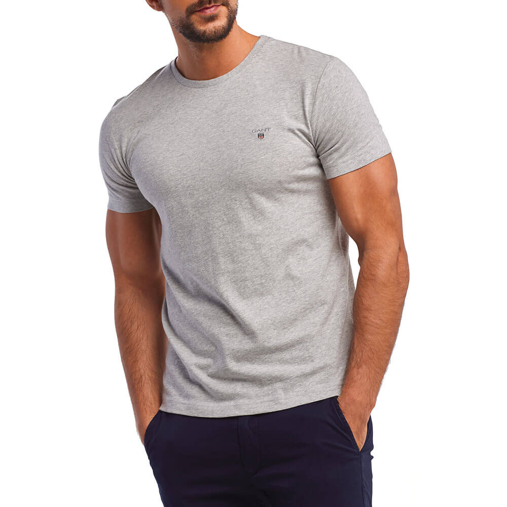 חולצת טישרט גאנט קצרה The Original Fitted גברים