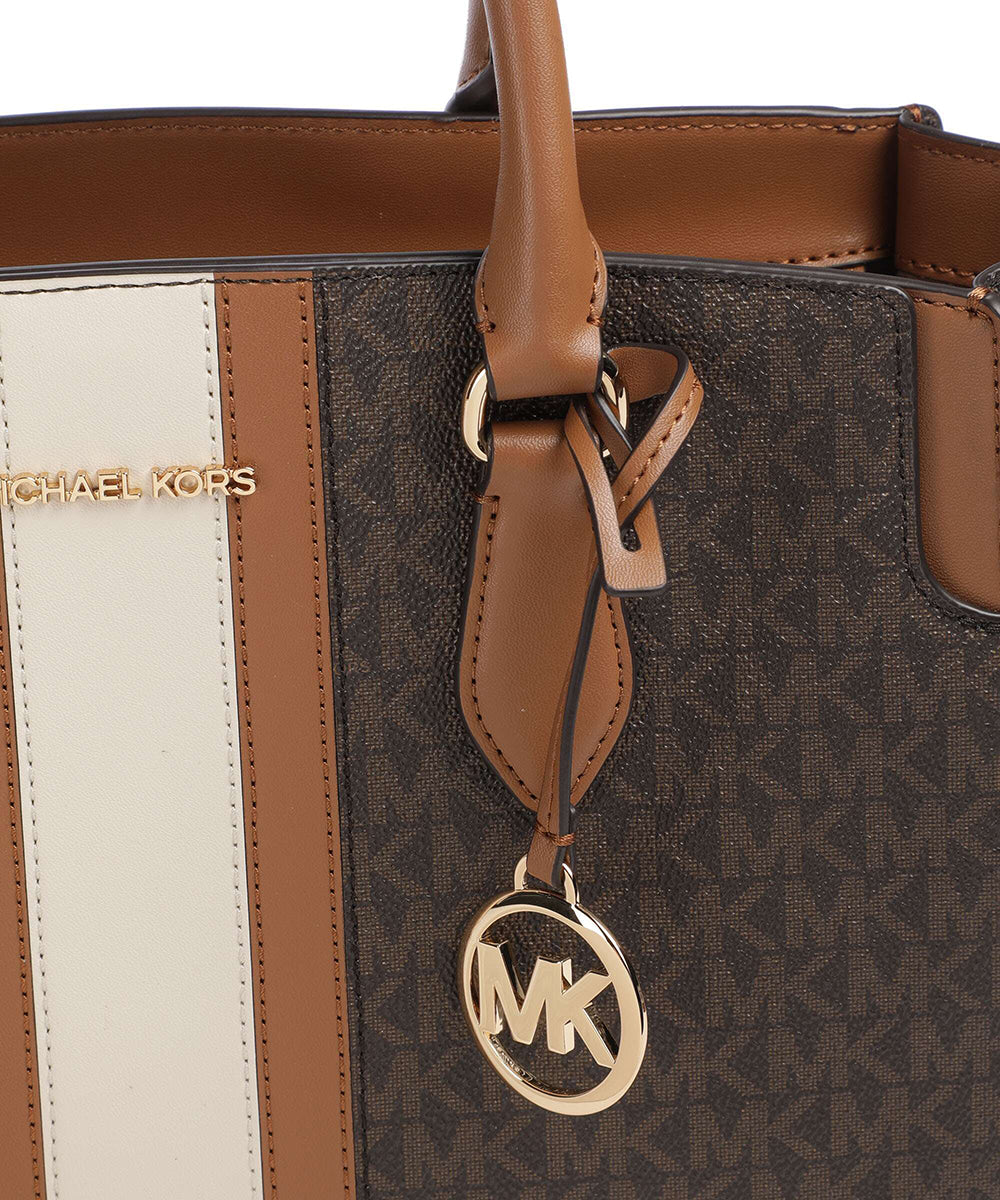 תיק מייקל קורס Becca Medium Signature Logo Stripe Satchel נשים