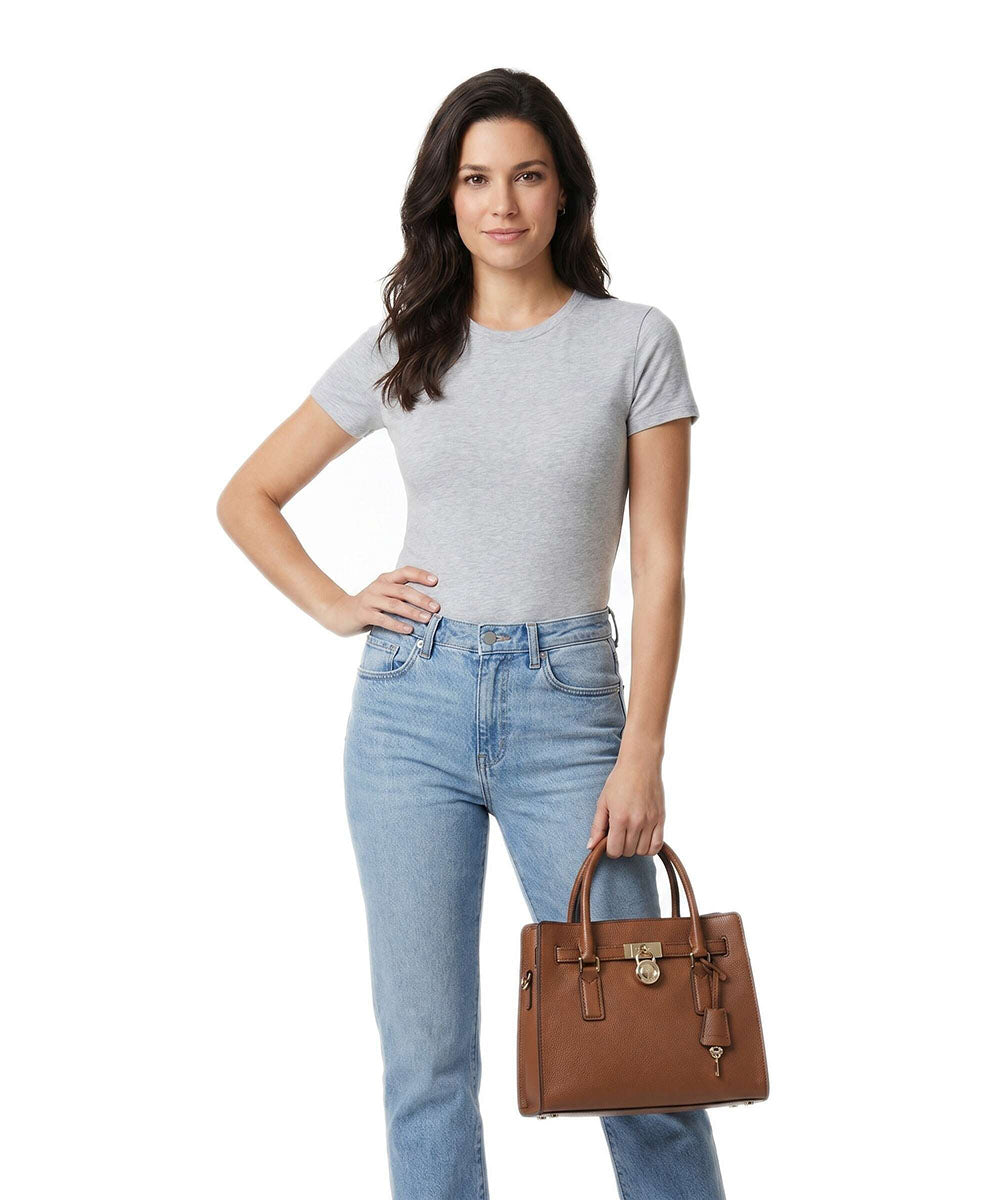 תיק מייקל קורס Hamilton Moderne Small Pebbled Leather Satchel נשים
