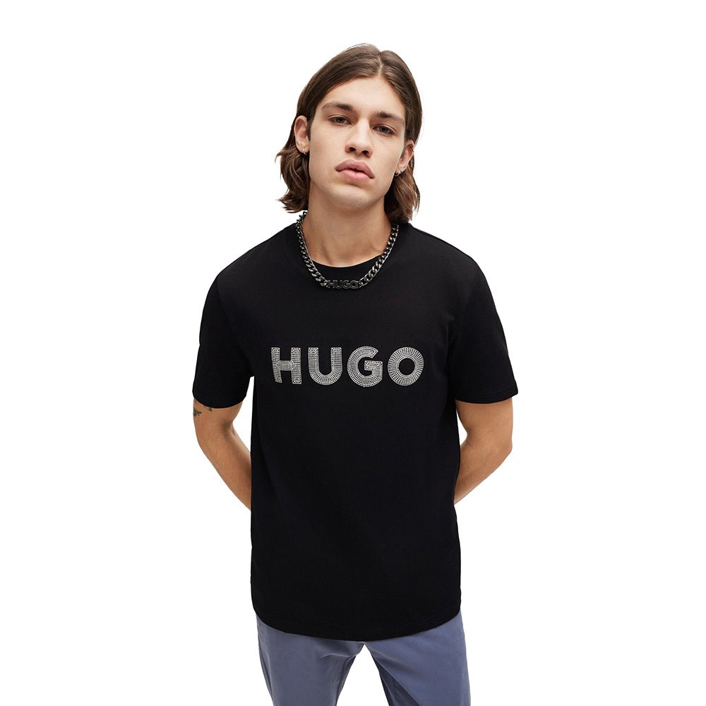 חולצת טישרט קצרה הוגו Crochet Logo גברים