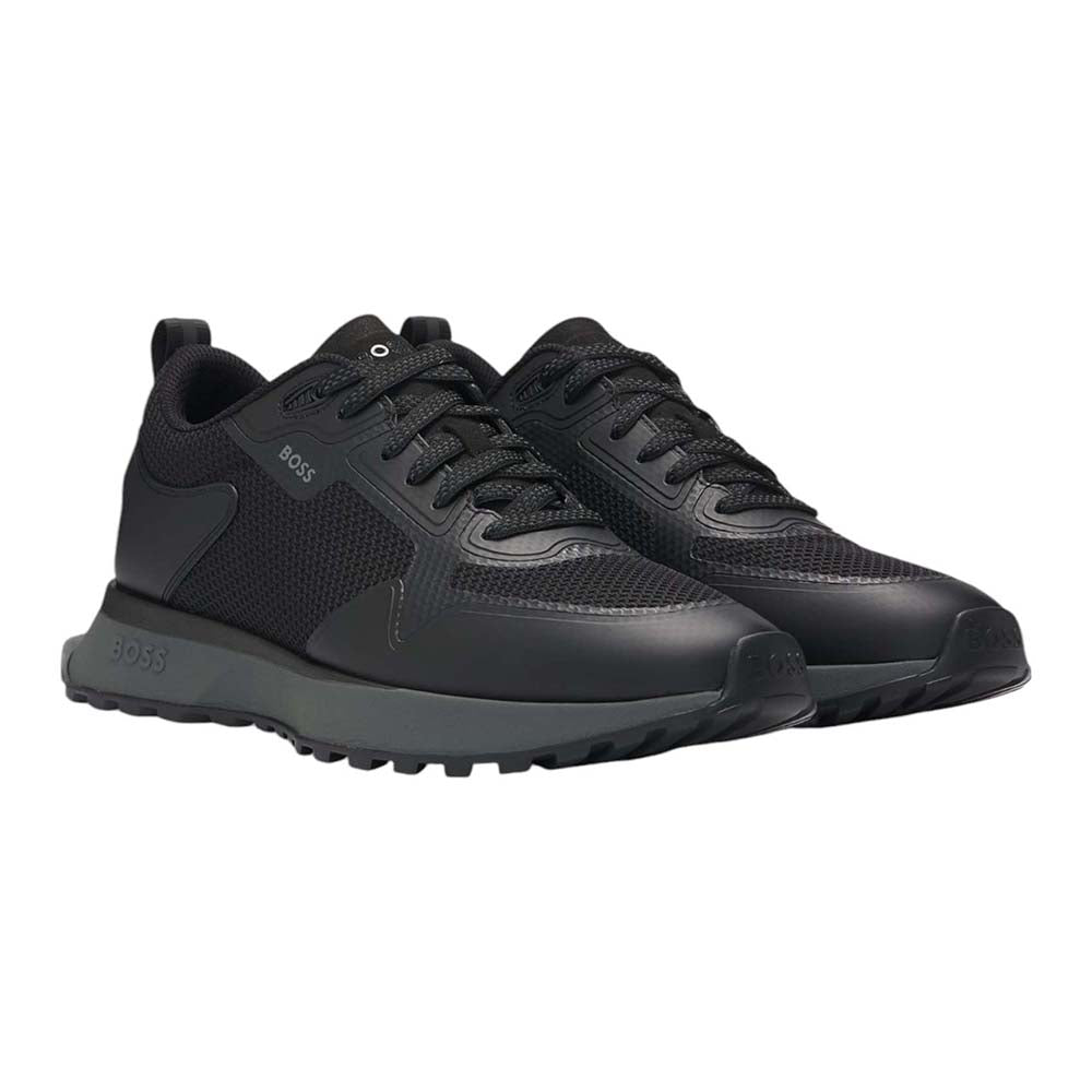 נעלי הוגו בוס Mixed-Material Trainers With Mesh Details גברים