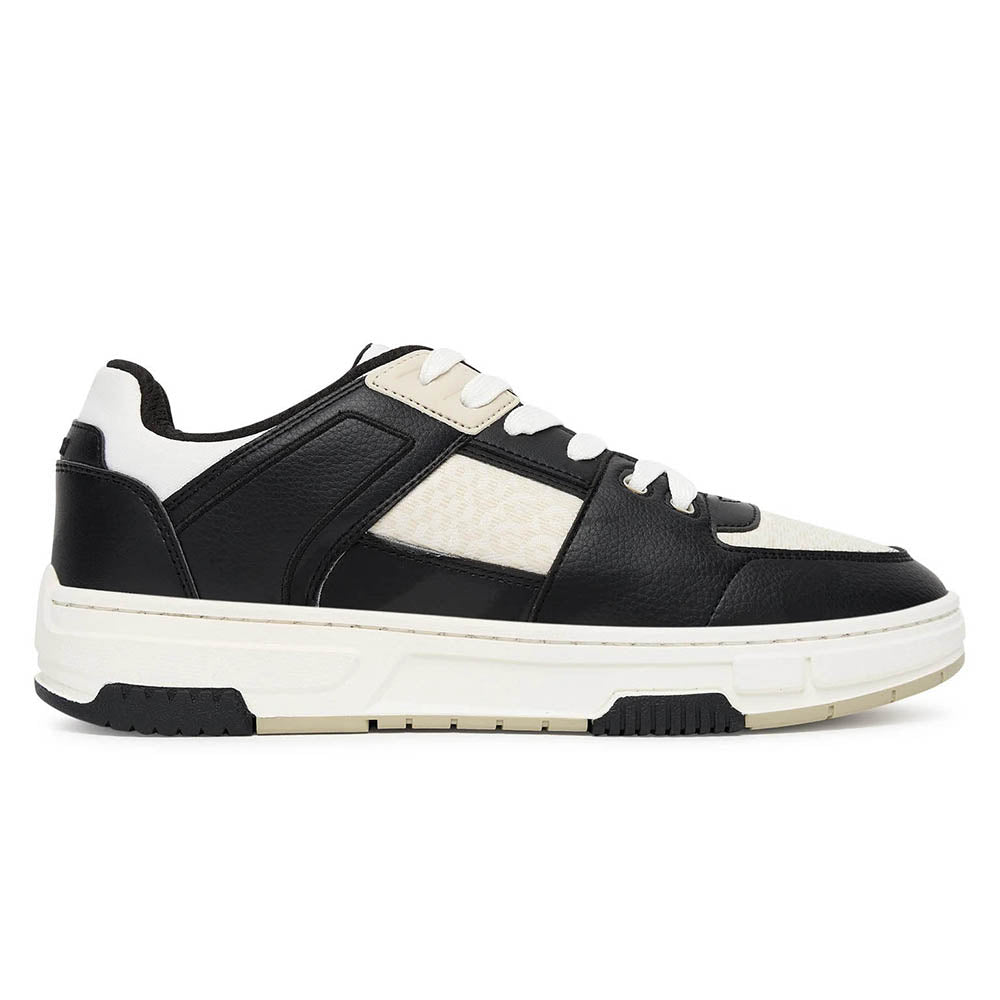 נעלי הוגו Monogram-Detail Trainers In Faux Leather גברים