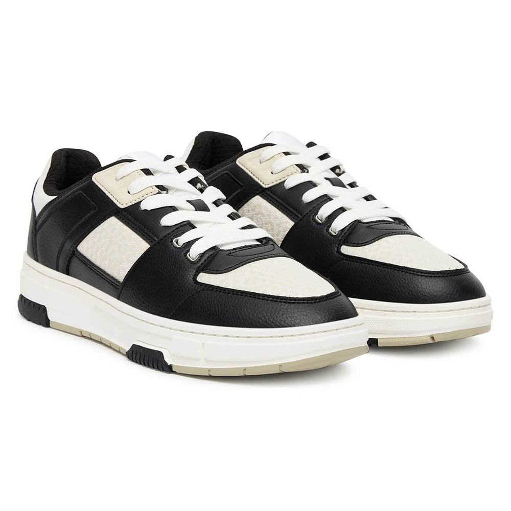 נעלי הוגו Monogram-Detail Trainers In Faux Leather גברים
