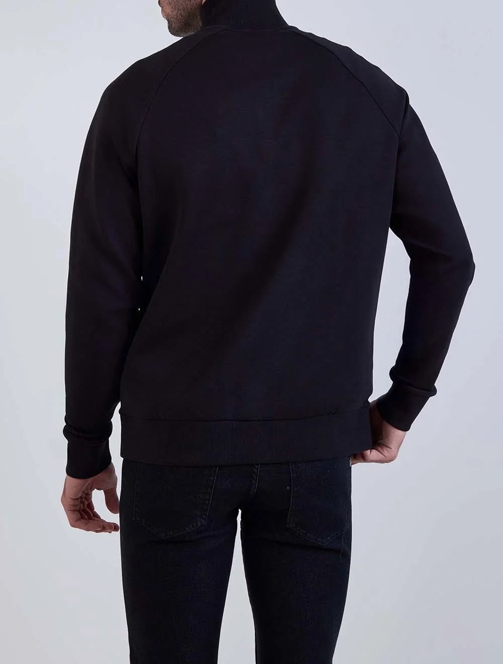 סווטשירט הוגו בוס Zip-Neck Sweatshirt In Stretch גברים - hbs-50565306-001-XS