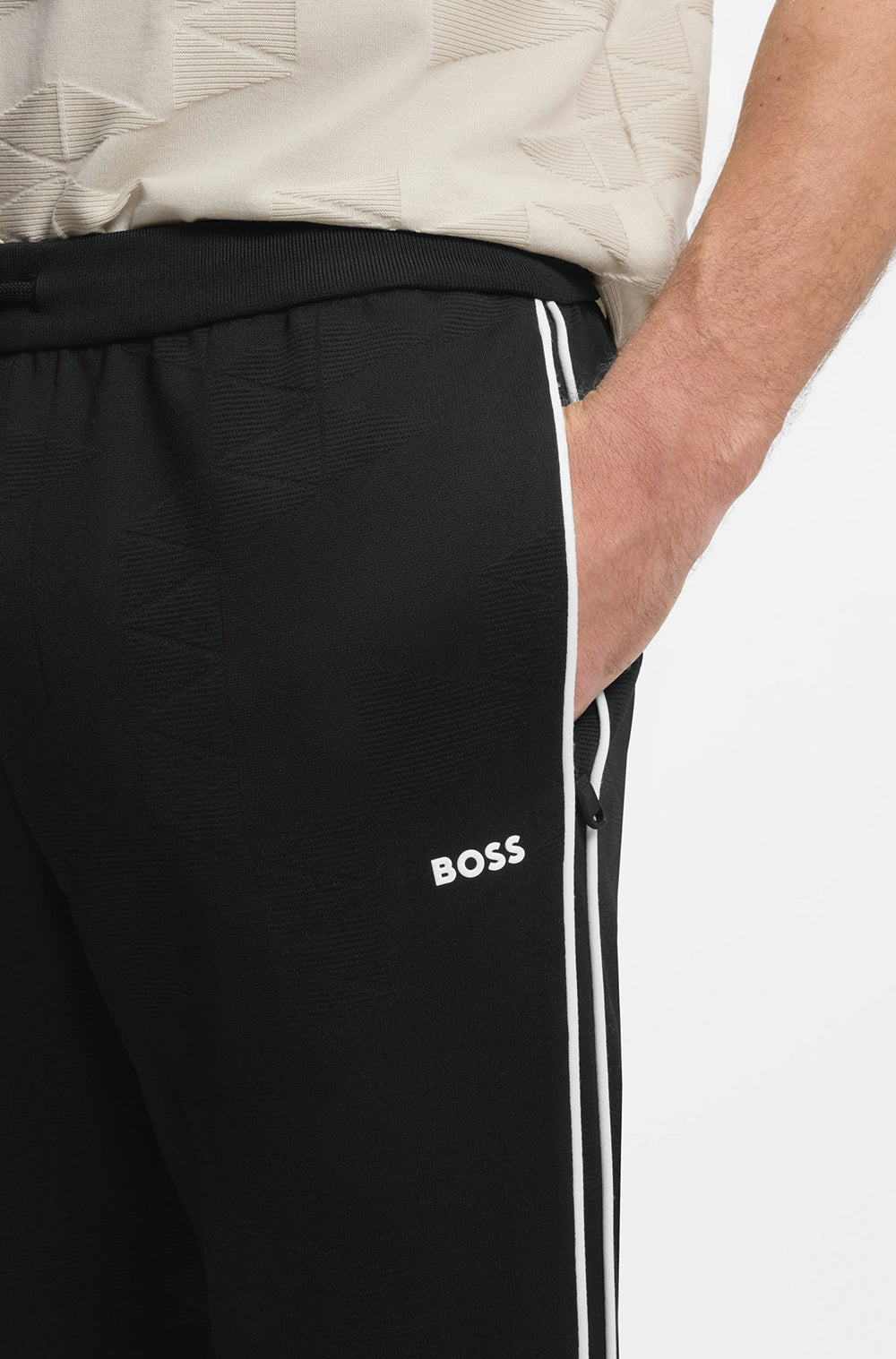 מכנס ארוך הוגו בוס Rubberised Logo גברים