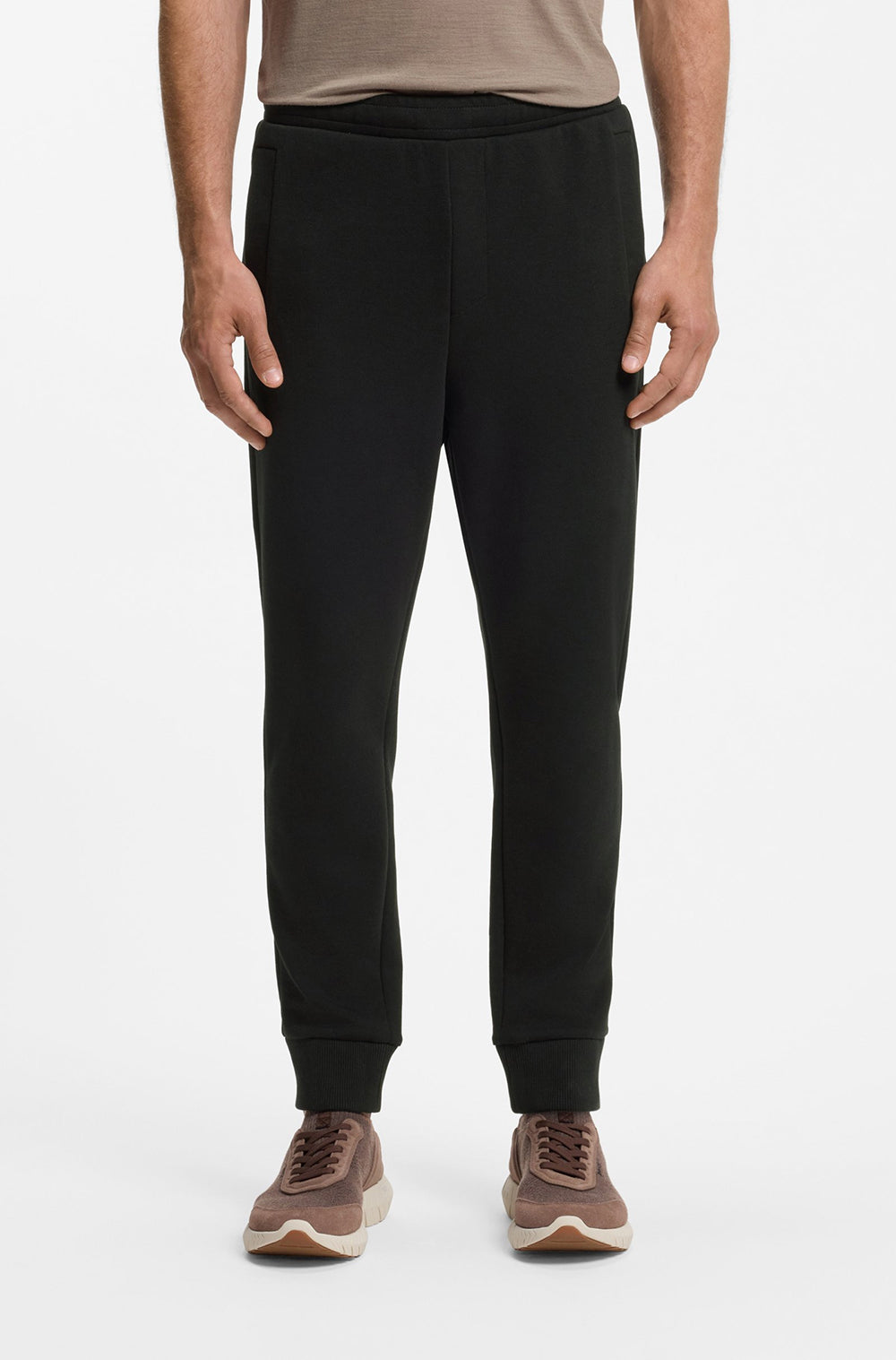 מכנס ארוך הוגו בוס Cotton-Blend Sweatpants With Embroidered Logo גברים