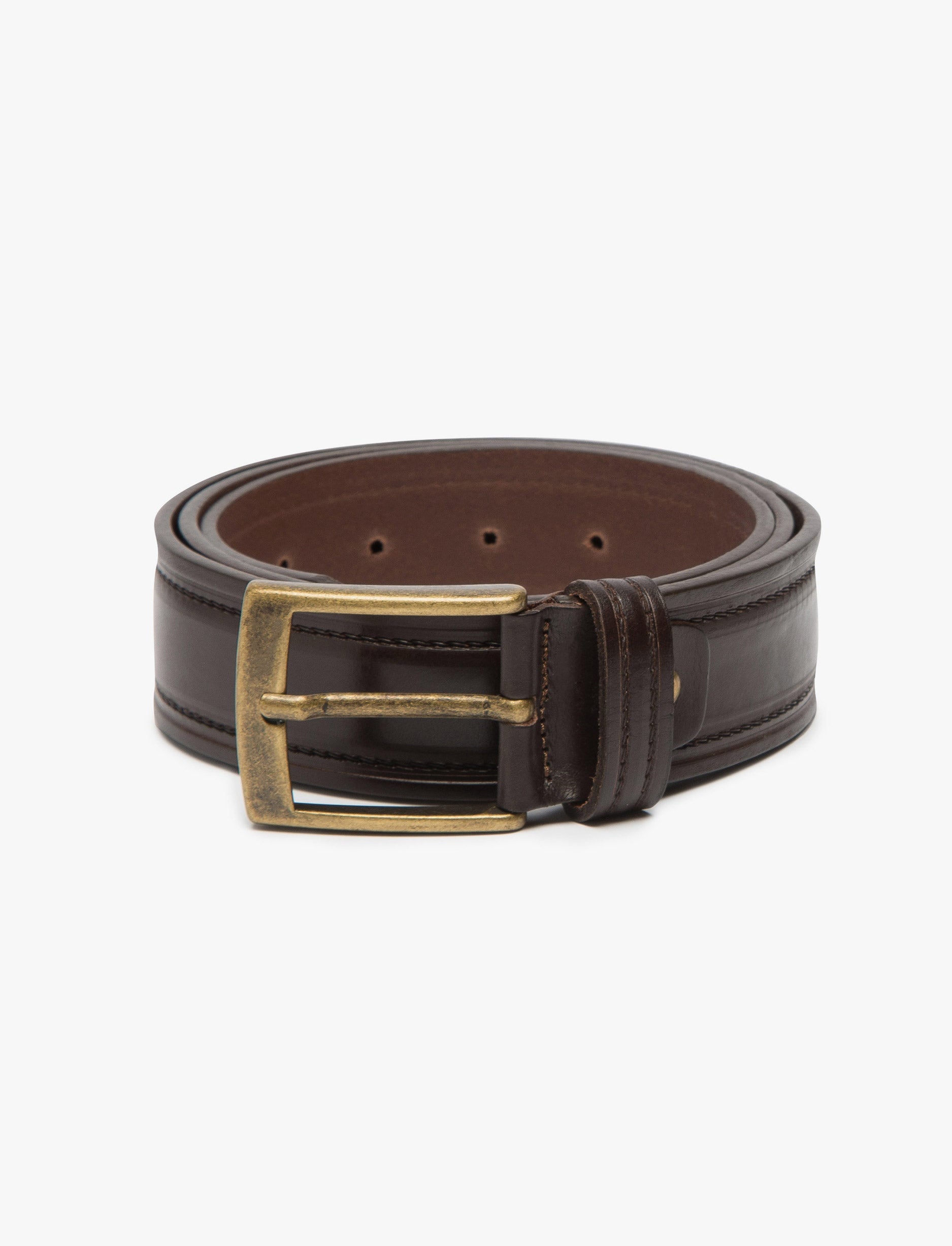 Blundstone - חגורת עור חומה עם הטבעת תפר 4 ס''מ