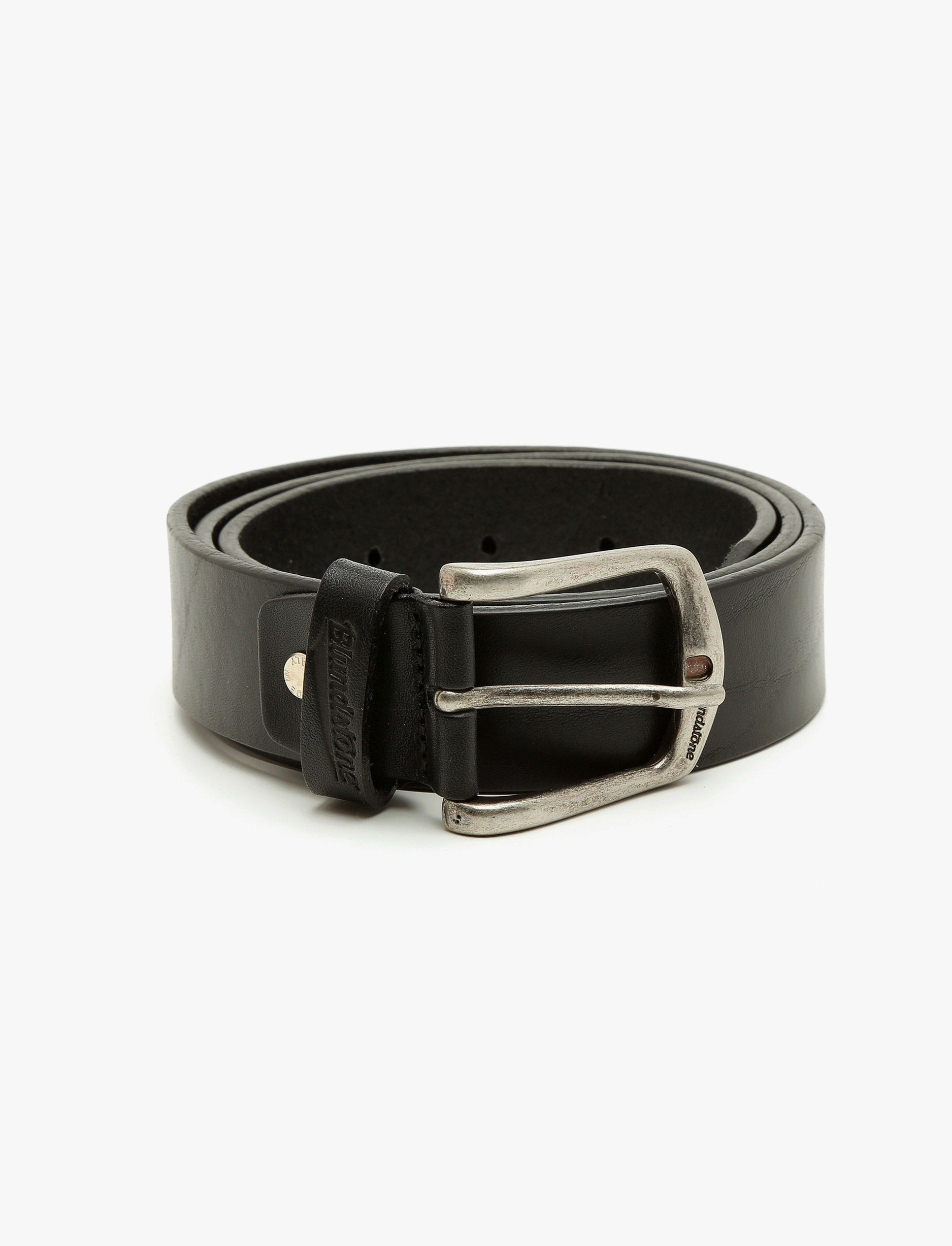 Blundstone - חגורת עור חלקה שחורה עובי 3.5 ס''מ