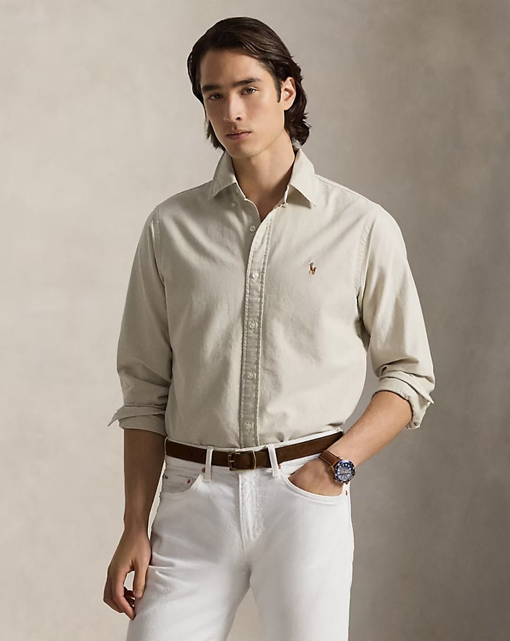 חולצה מכופתרת פולו ראלף לורן Slim Fit Oxford גברים