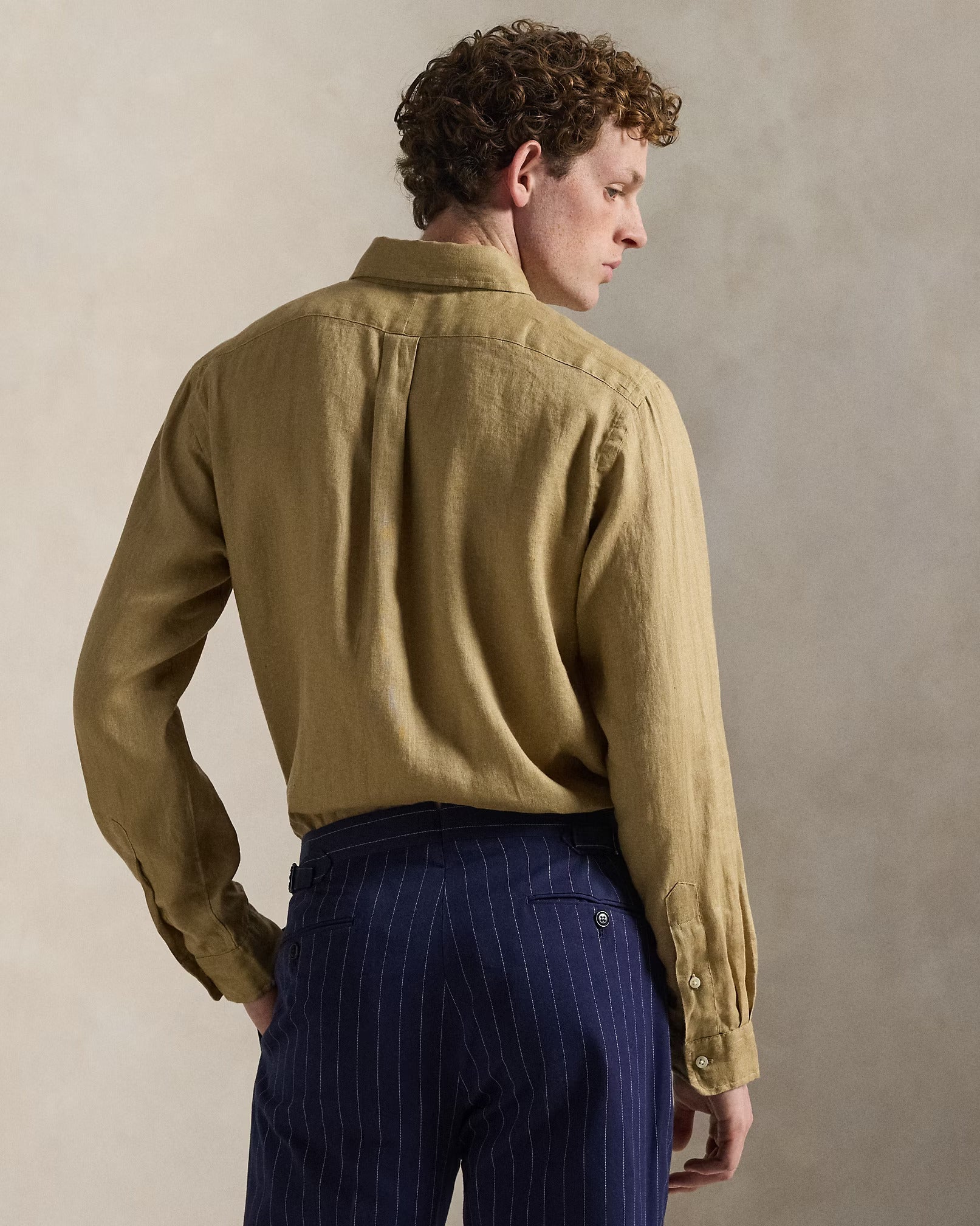 חולצה מכופתרת פולו ראלף לורן Linen גברים