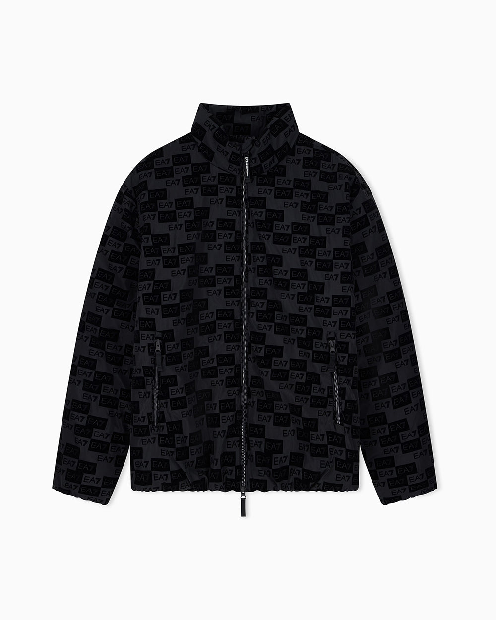 מעיל EA7 Oversized Hooded Bomber Jacket With Velvet Monogram גברים