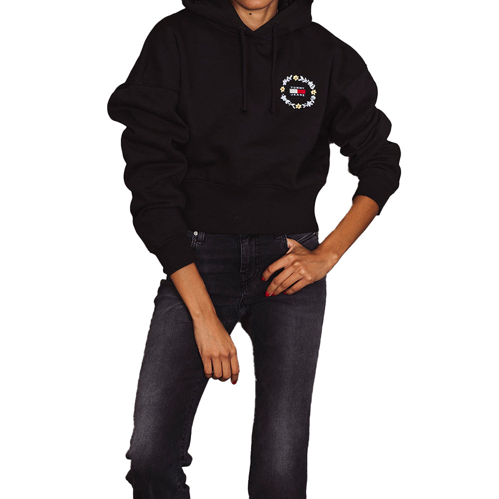 סווטשירט קפוצ'ון טומי הילפיגר Floral Badge Hoodie נשים