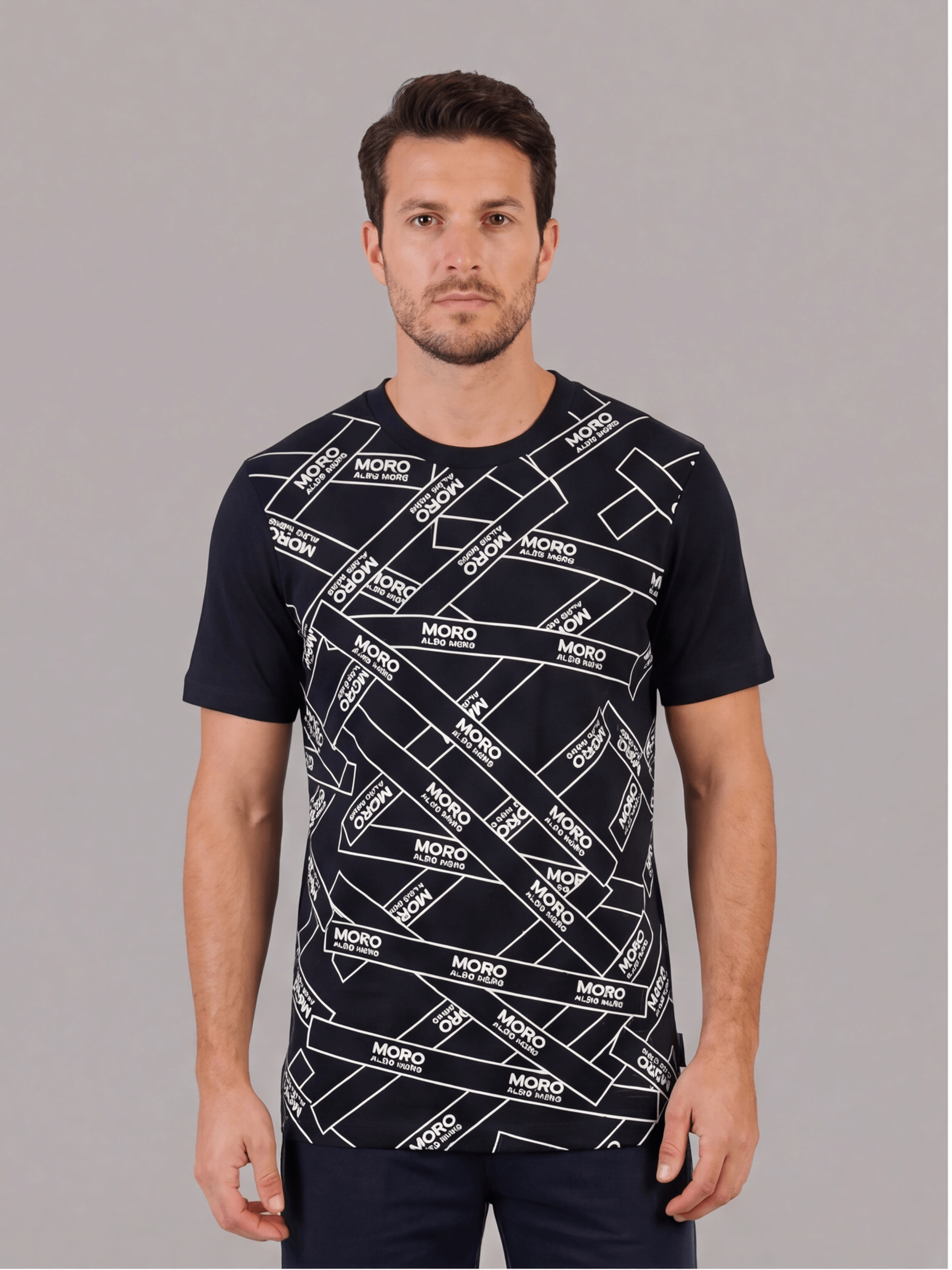 חולצת טישירט קצרה אלדו מורו Strip Print גברים