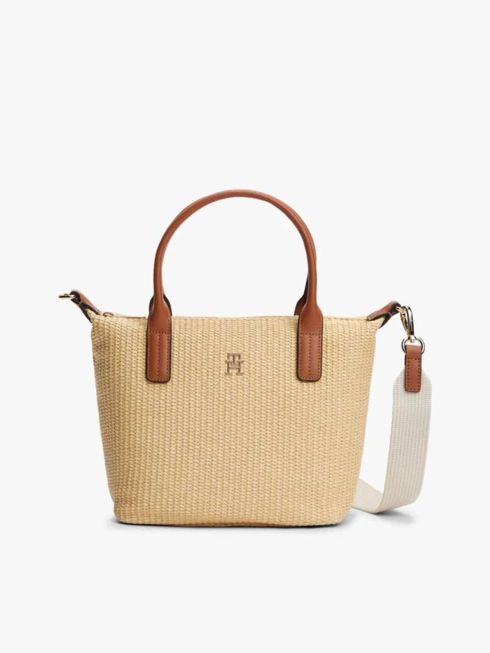 תיק טומי הילפיגר Raffia Crossbody Tote נשים
