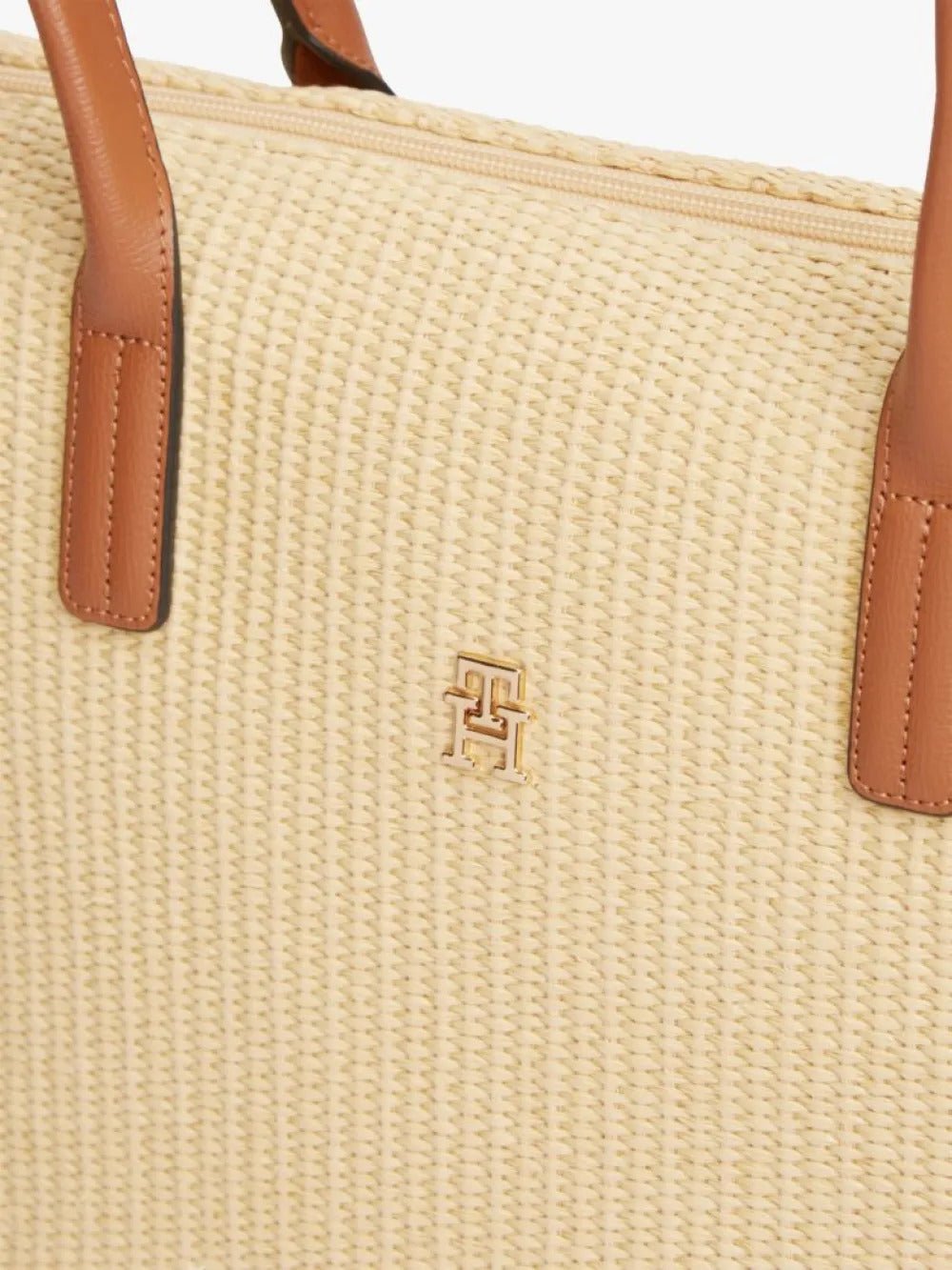 תיק טומי הילפיגר Monogram Raffia Tote נשים