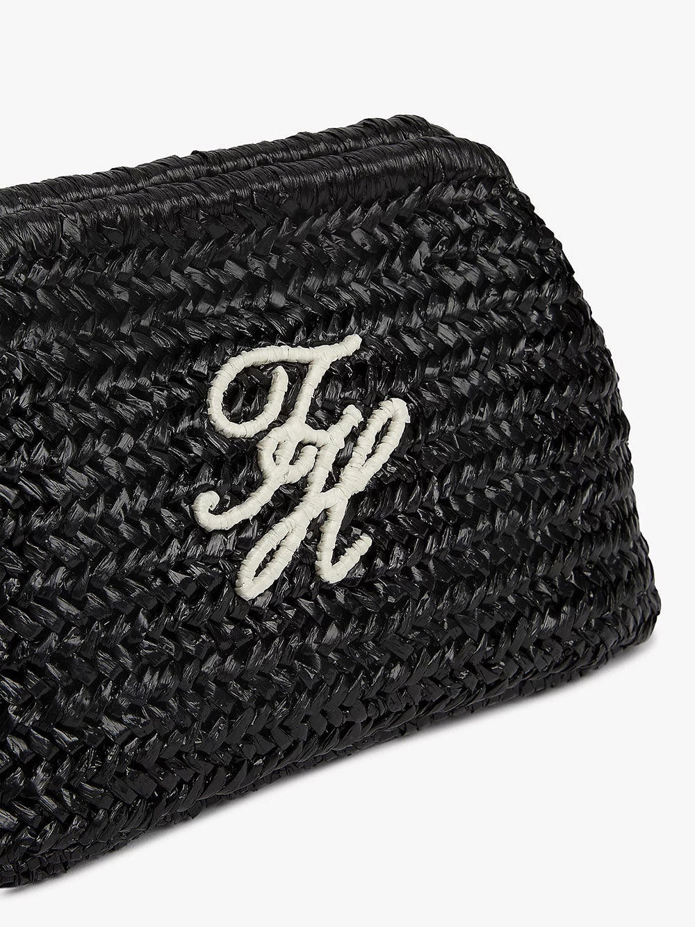 תיק טומי הילפיגר Raffia Textured Logo Clutch נשים