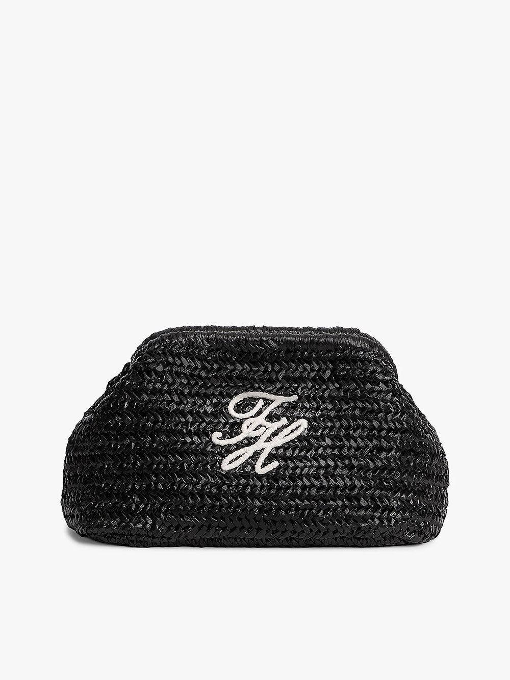 תיק טומי הילפיגר Raffia Textured Logo Clutch נשים