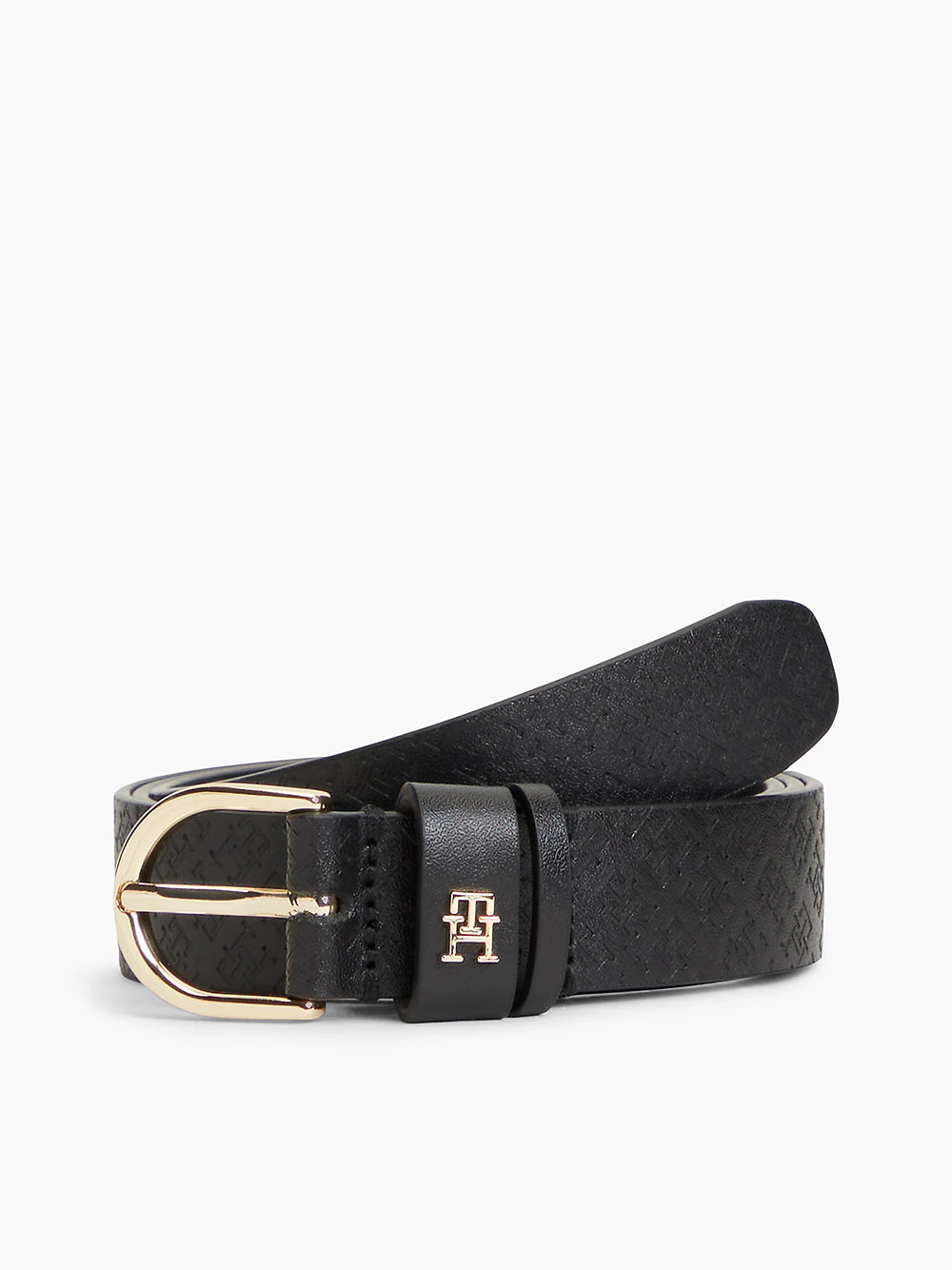 חגורה טומי הילפיגר Monogram Debossed Leather נשים