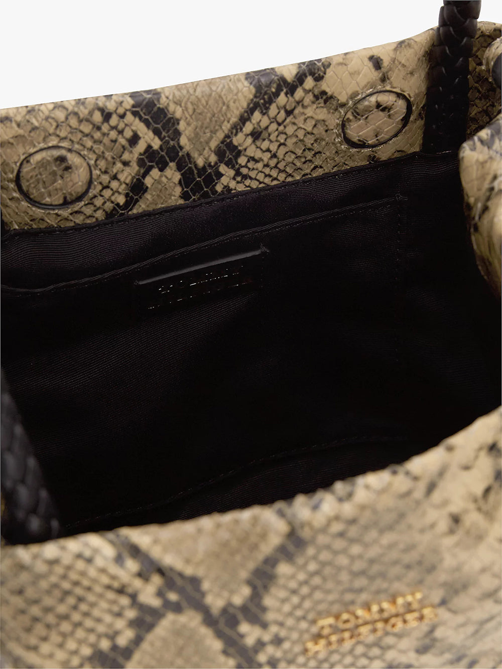 תיק טומי הילפיגר Convertible Snake Print Leather Bucket נשים