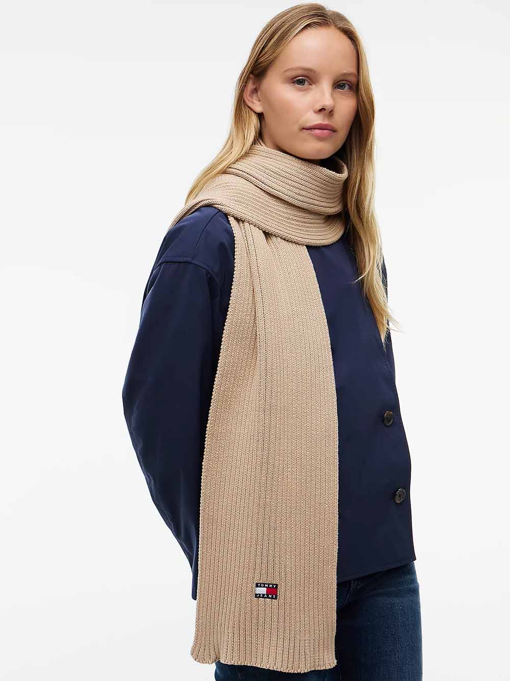 צעיף טומי הילפיגר Heritage Logo Rib-Knit Scarf נשים