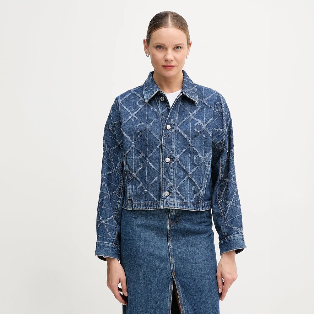 ג'קט קלווין קליין All-Over Logo Denim נשים