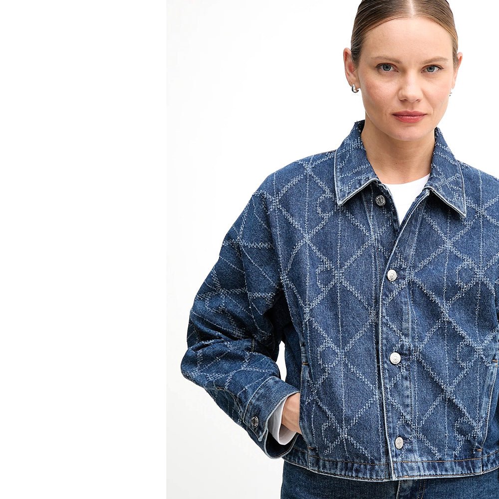 ג'קט קלווין קליין All-Over Logo Denim נשים