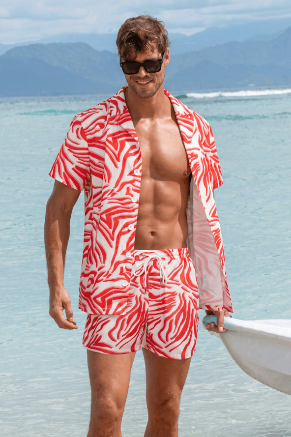 מכנס בגד ים Cupshe Abstract Board Shorts גברים