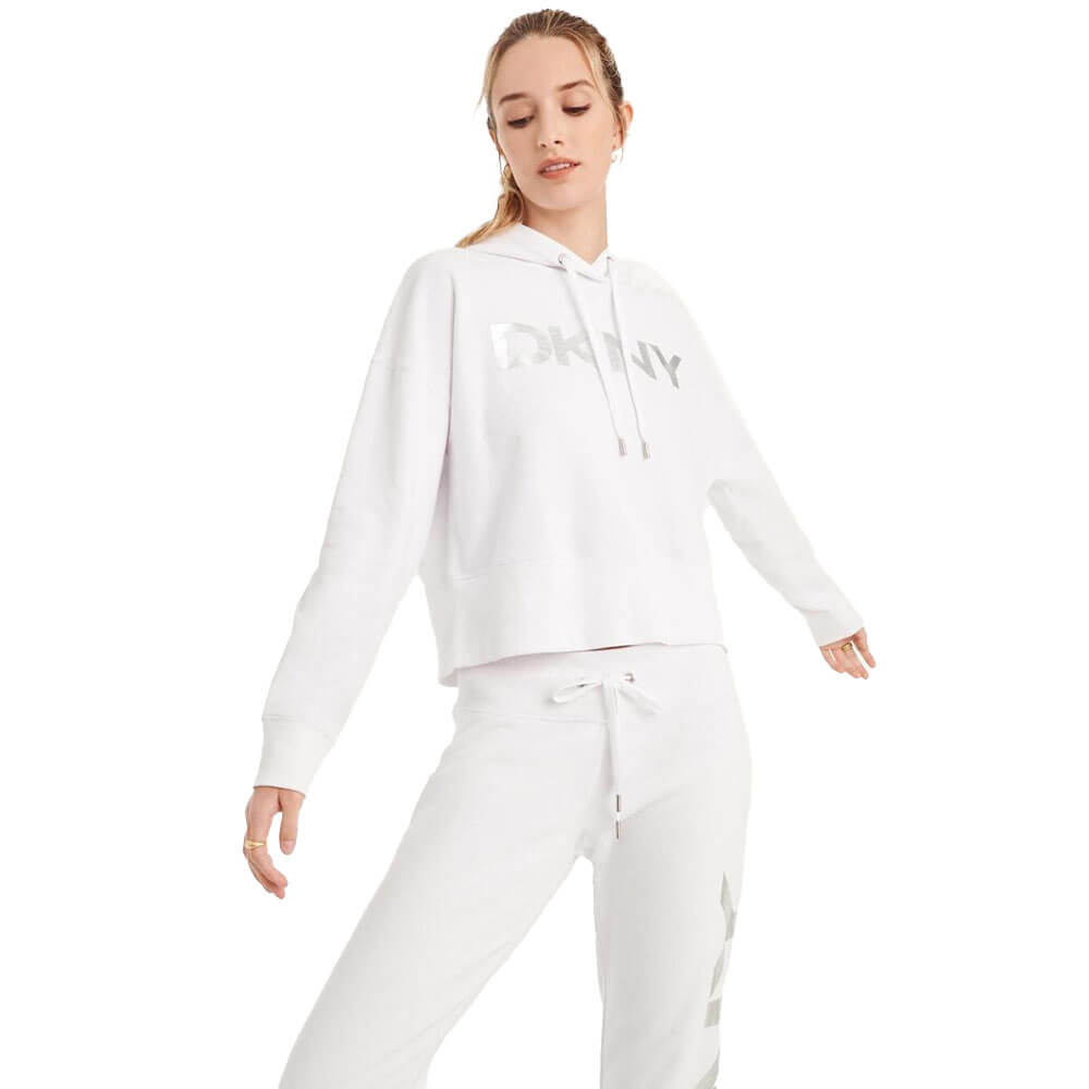 סווטשירט קפוצ'ון דונה קארן Exploded Logo Hoodie נשים
