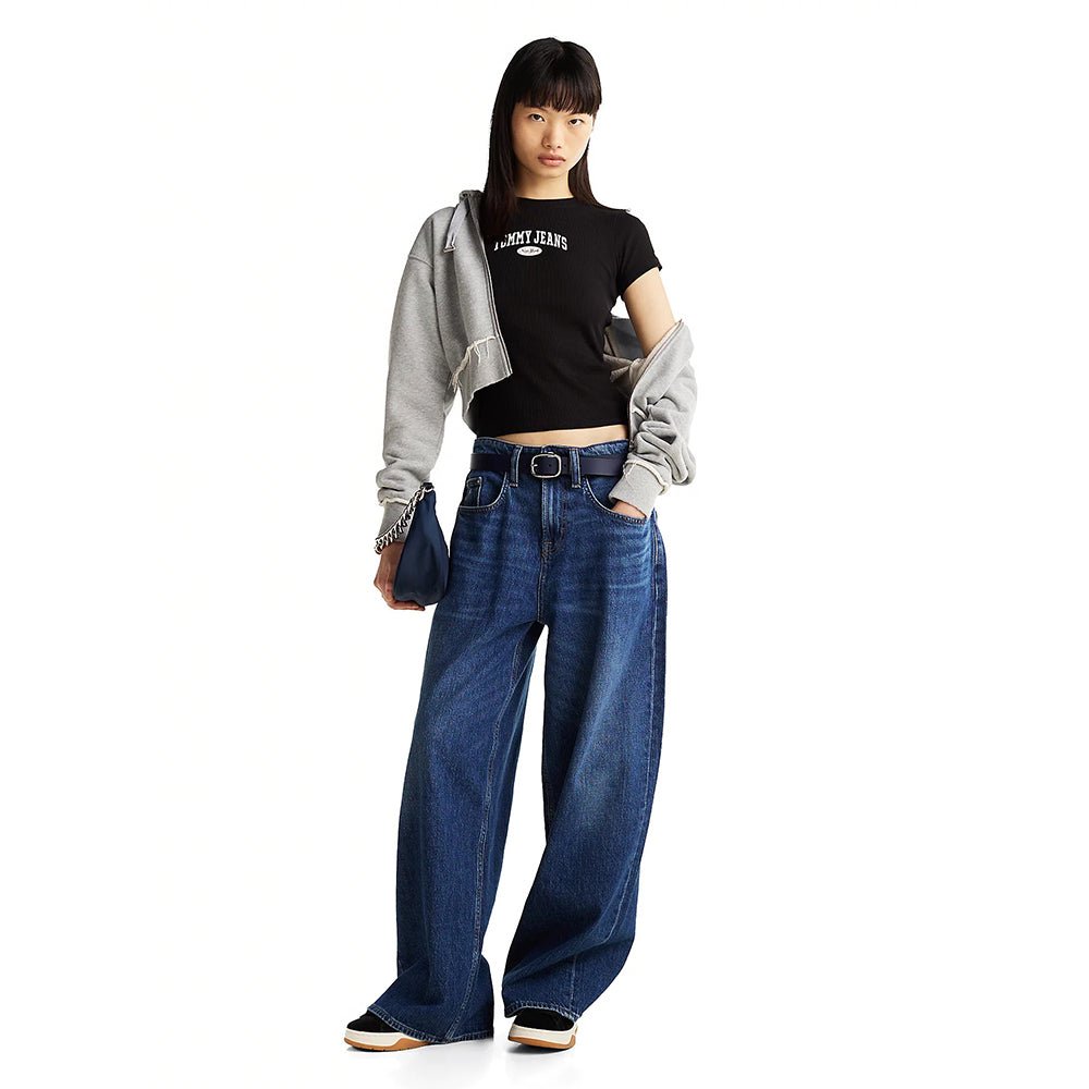 חולצת טישירט קצרה טומי הילפיגר Tjw Slim Varsity Rib Tee Ext נשים