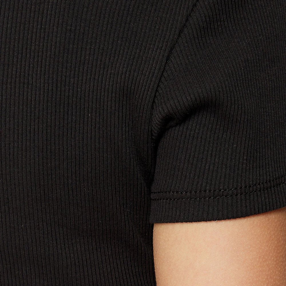 חולצת טישירט קצרה טומי הילפיגר Slim Button Rib C-Neck נשים