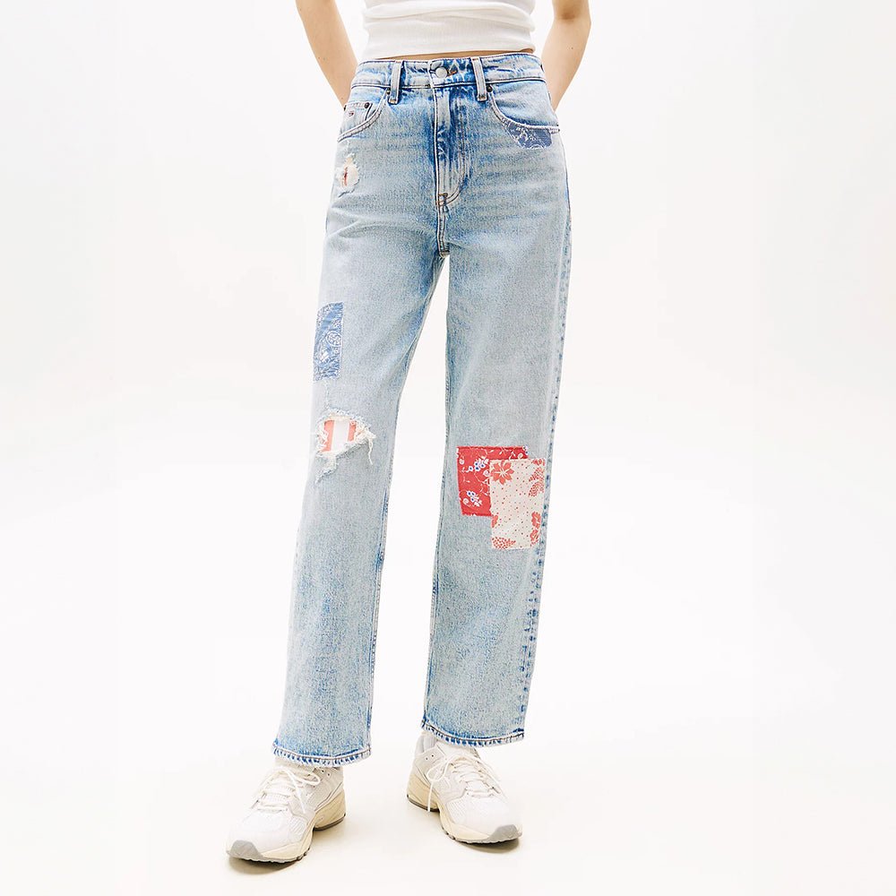 ג'ינס טומי הילפיגר Patchwork High Rise Slim Straight נשים