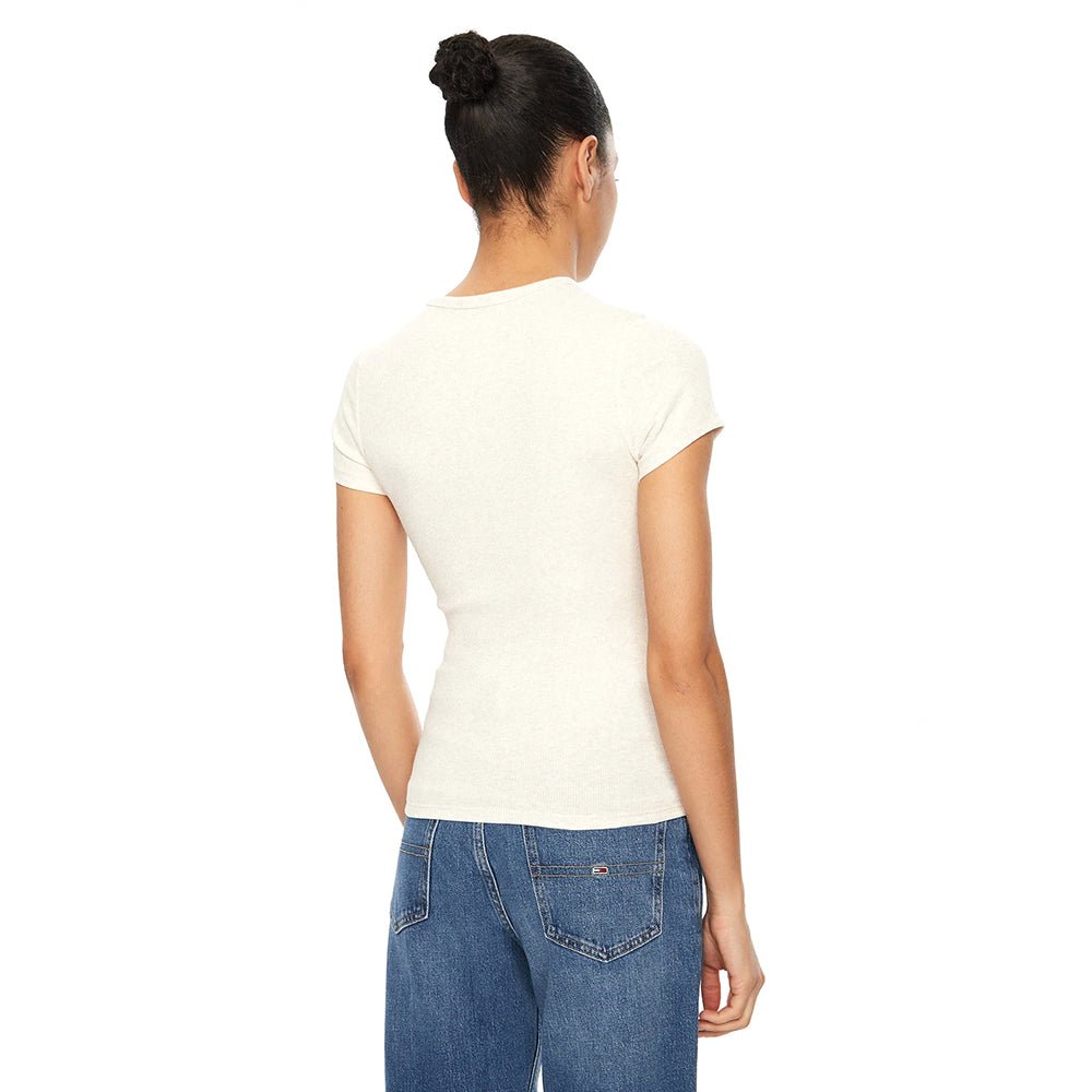 חולצת טישירט קצרה טומי הילפיגר Slim Badge Rib Tee נשים