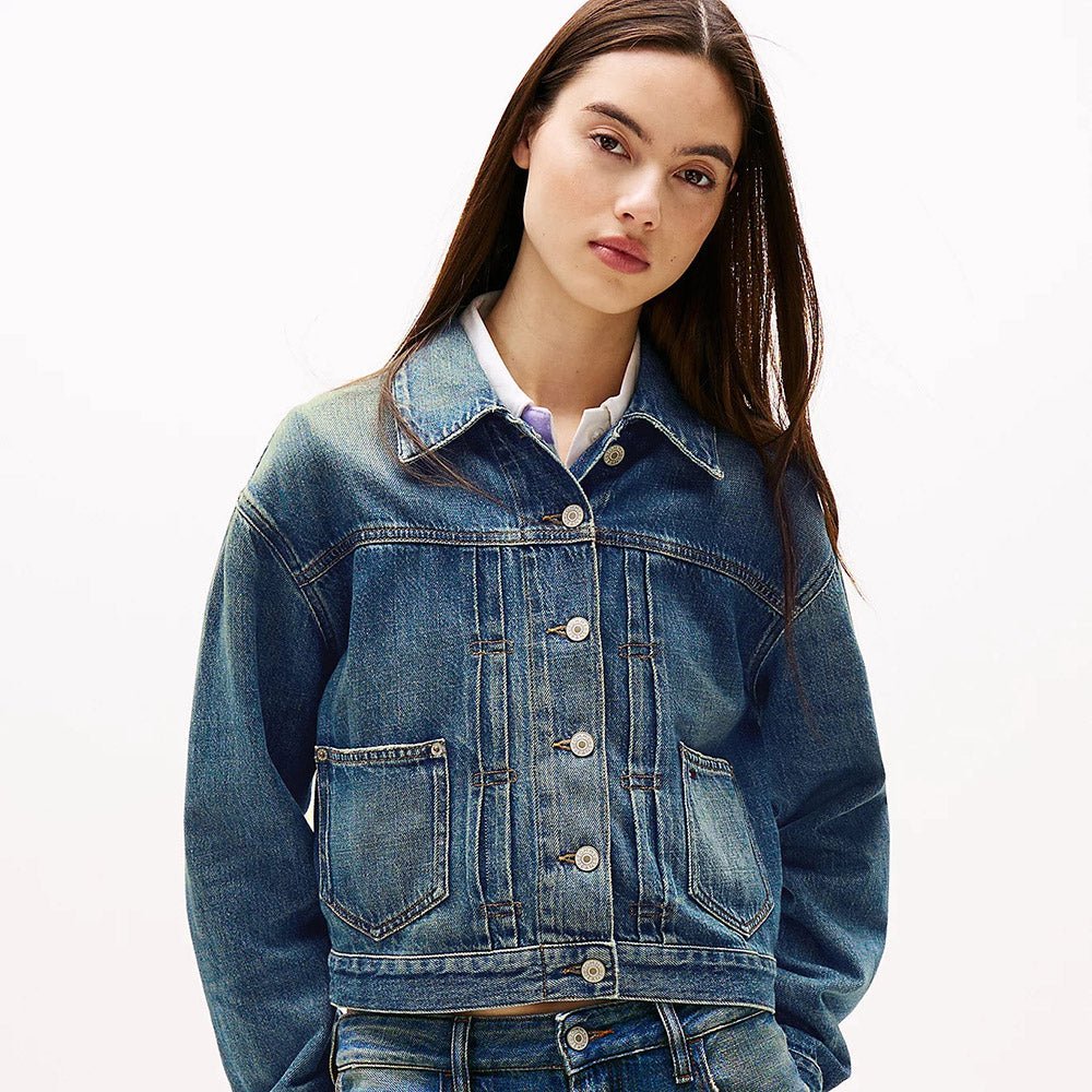 ג'קט טומי הילפיגר Back Logo Relaxed Lightweight Denim נשים