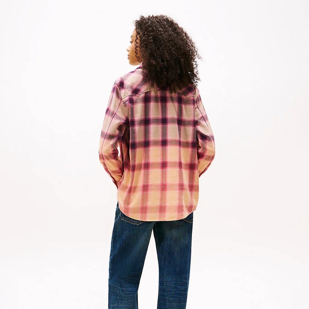 חולצה מכופתרת טומי הילפיגר Logo Relaxed Fit Flannel נשים