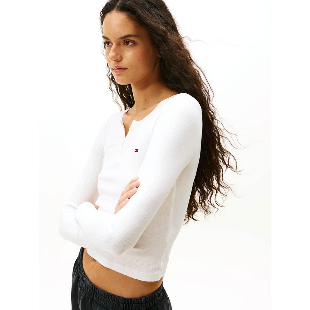 חולצת טישירט ארוכה טומי הילפיגר Slim Irregular Rib נשים