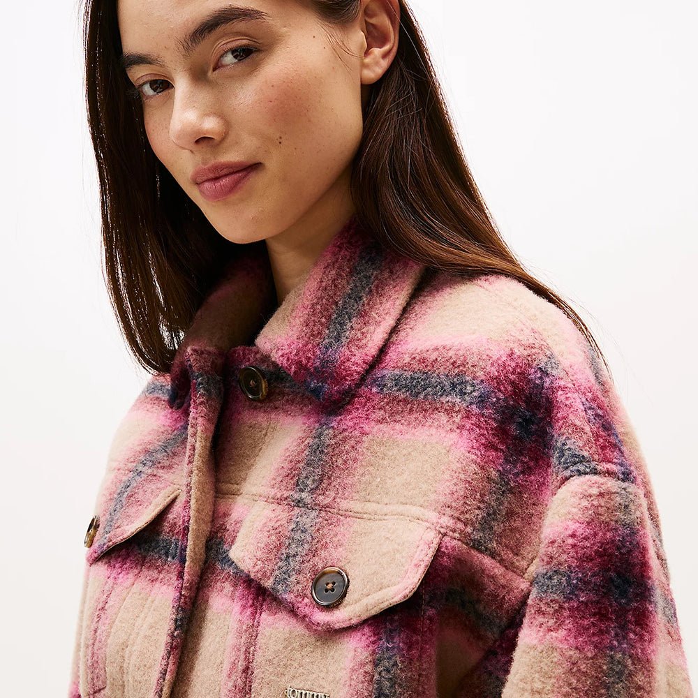 ג'קט טומי הילפיגר Wool Blend Logo Trucker נשים